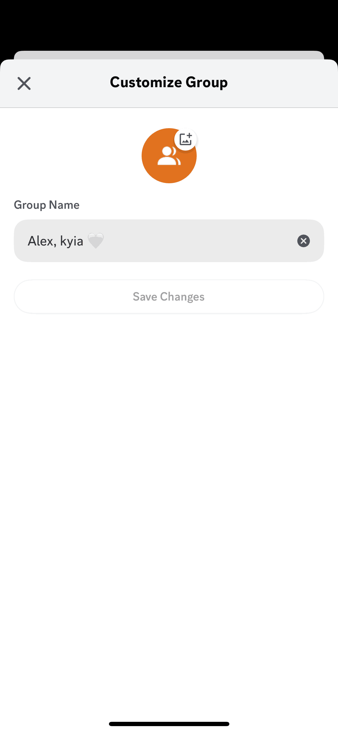 Customizing a group on Discord (ios) screen 2