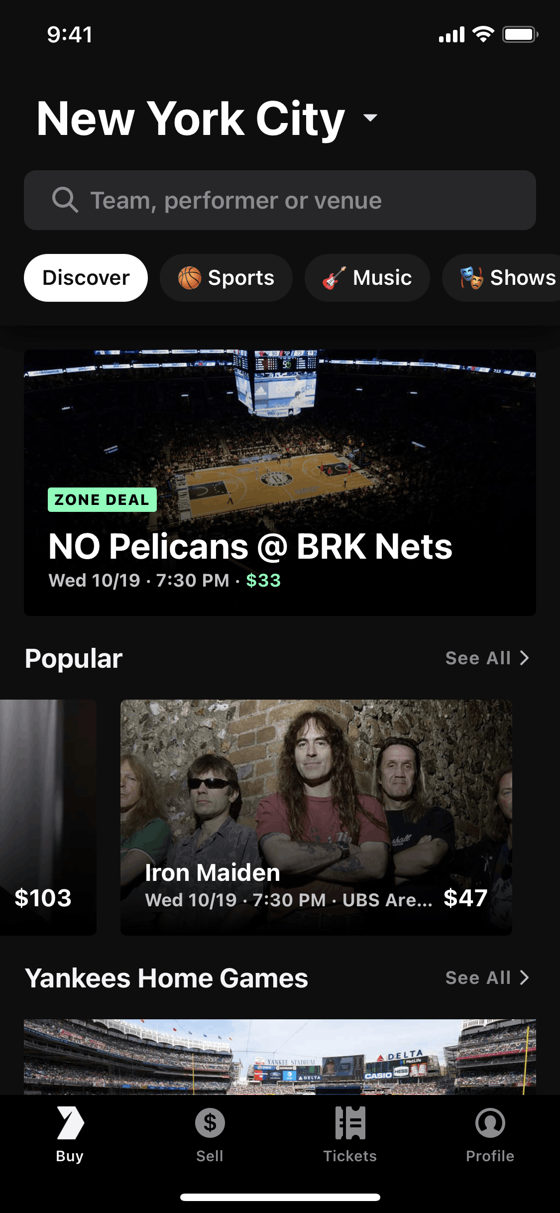 Gametime iOS Entertainment interface screenshot 24