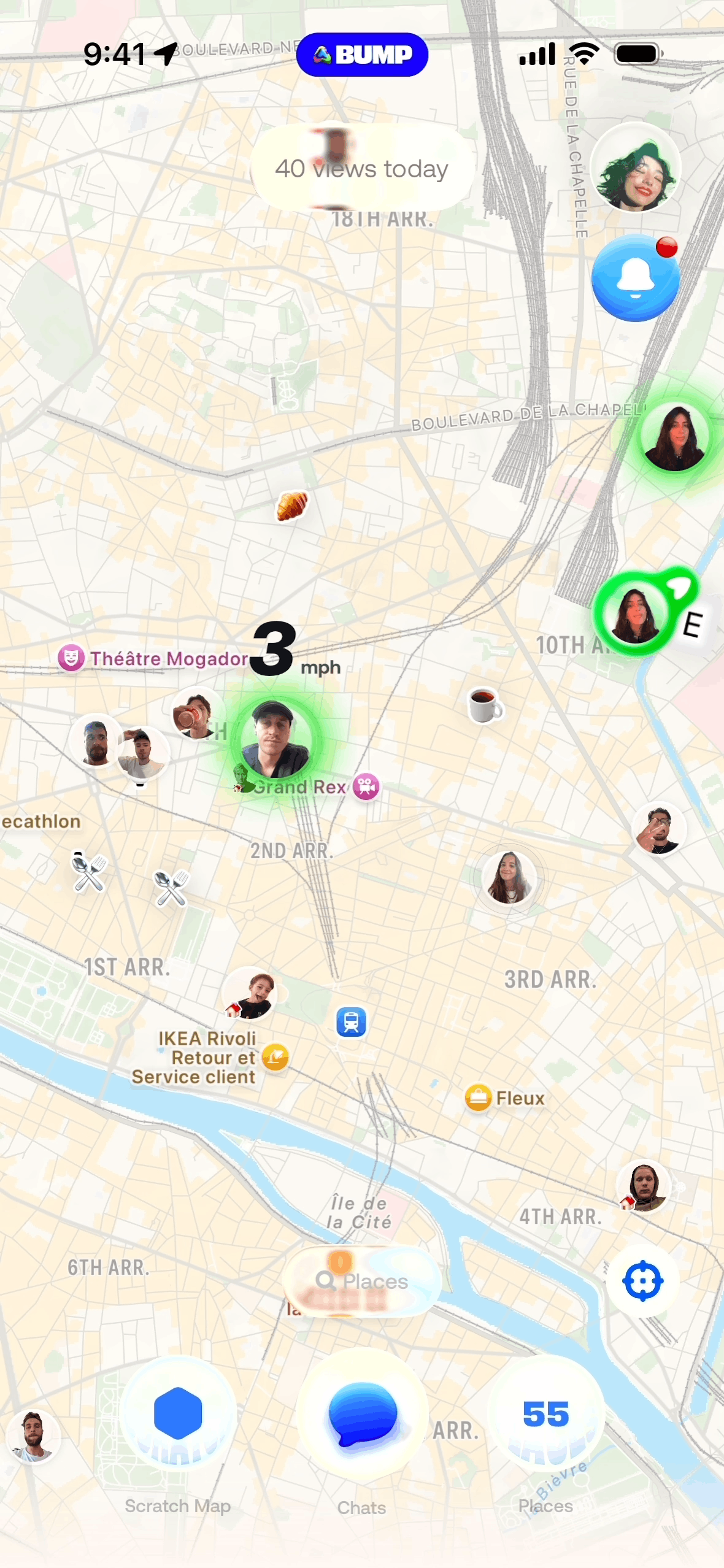 Bump iOS Social Networking interface screenshot 1