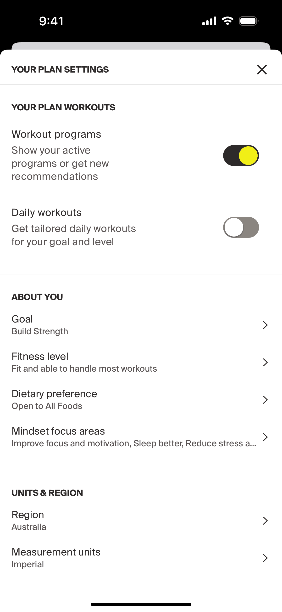 Centr iOS Health & Fitness interface screenshot 6