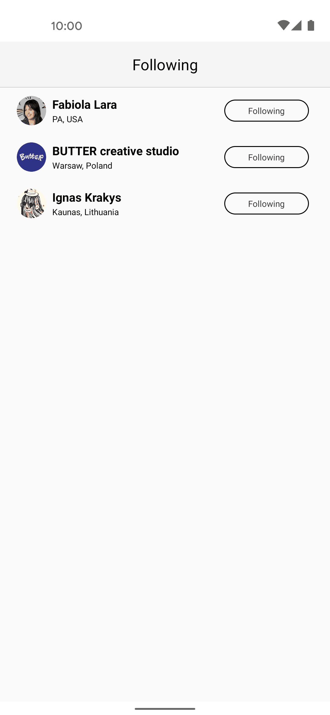 Behance Android Social Networking interface screenshot 12