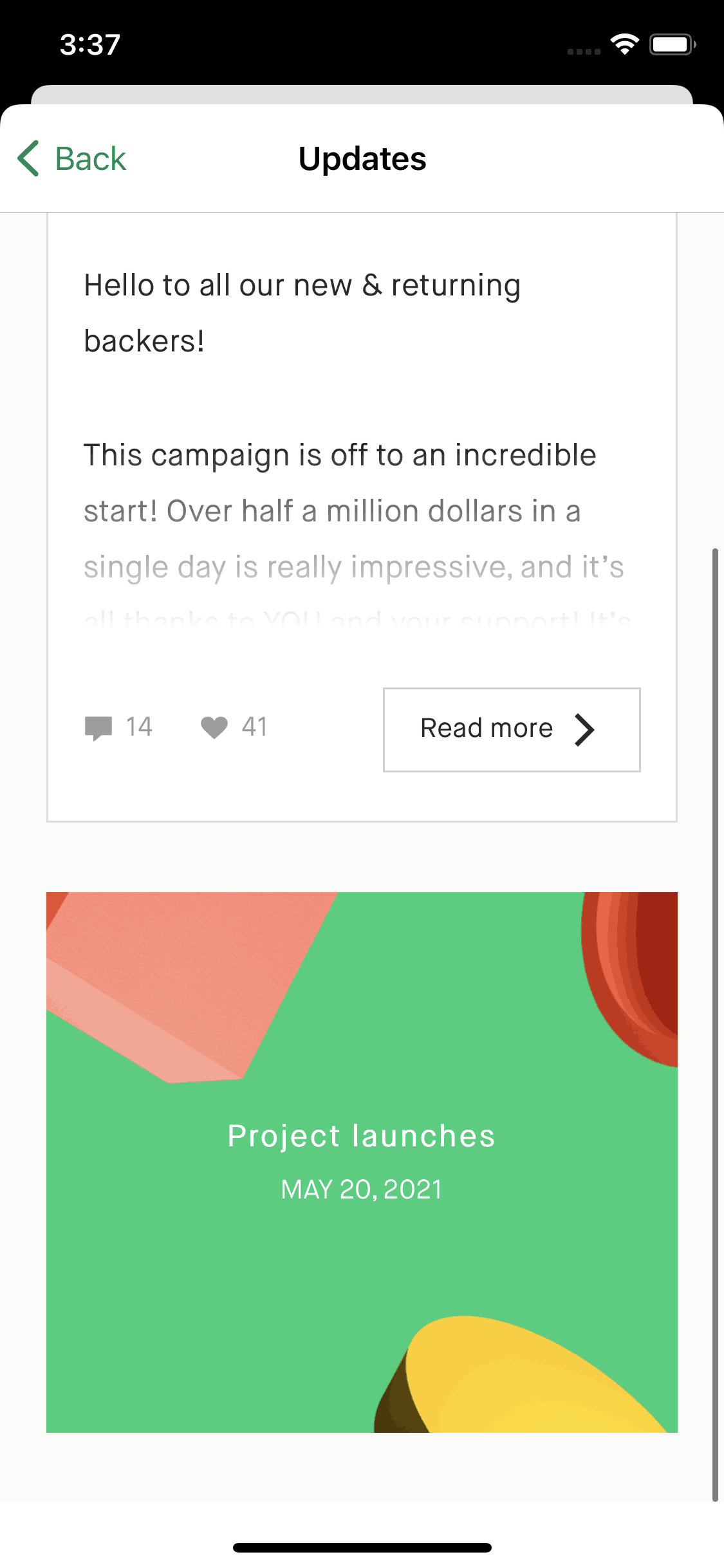 Kickstarter iOS Social Networking interface screenshot 24