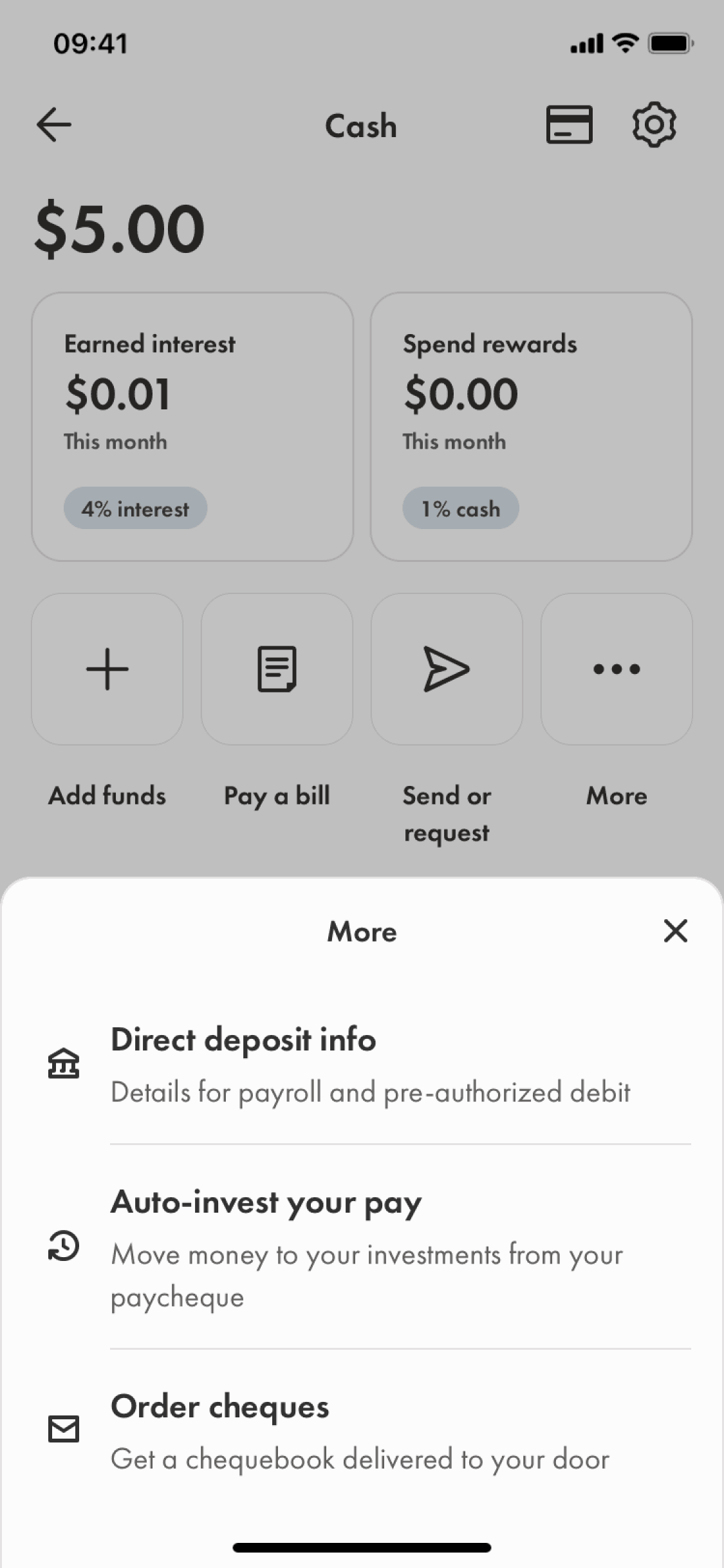 Wealthsimple iOS Finance interface screenshot 7