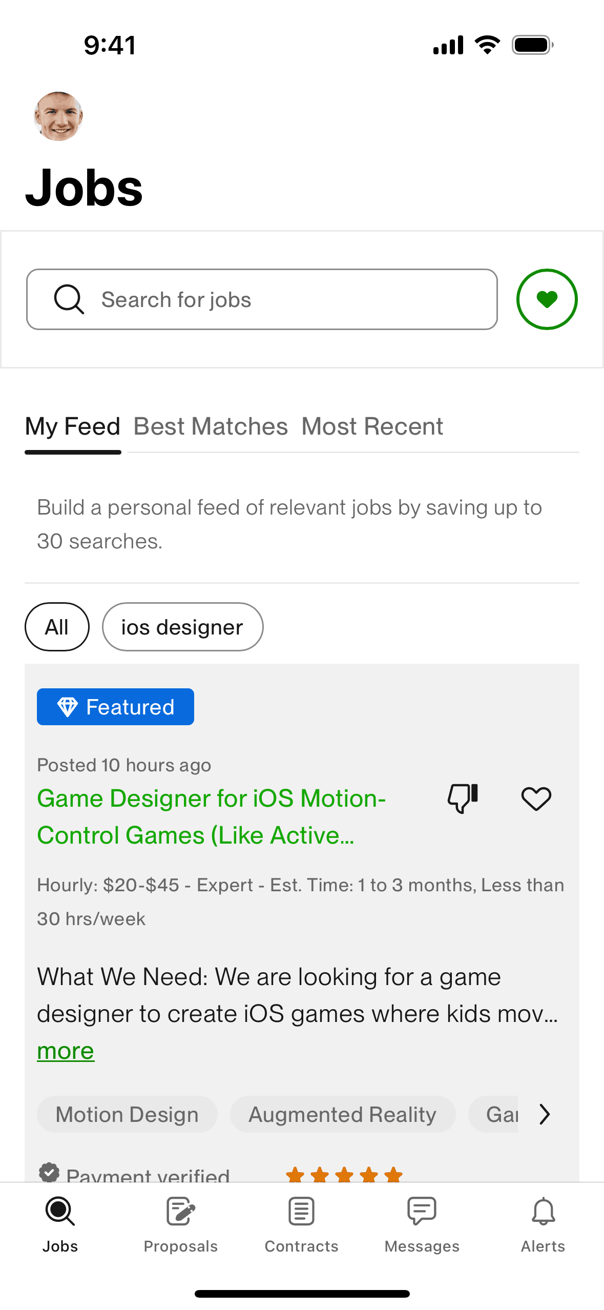 Upwork iOS Business interface screenshot 1
