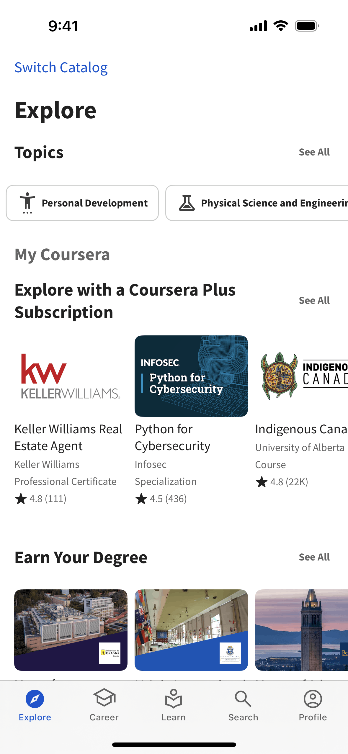 Coursera iOS Education interface screenshot 10