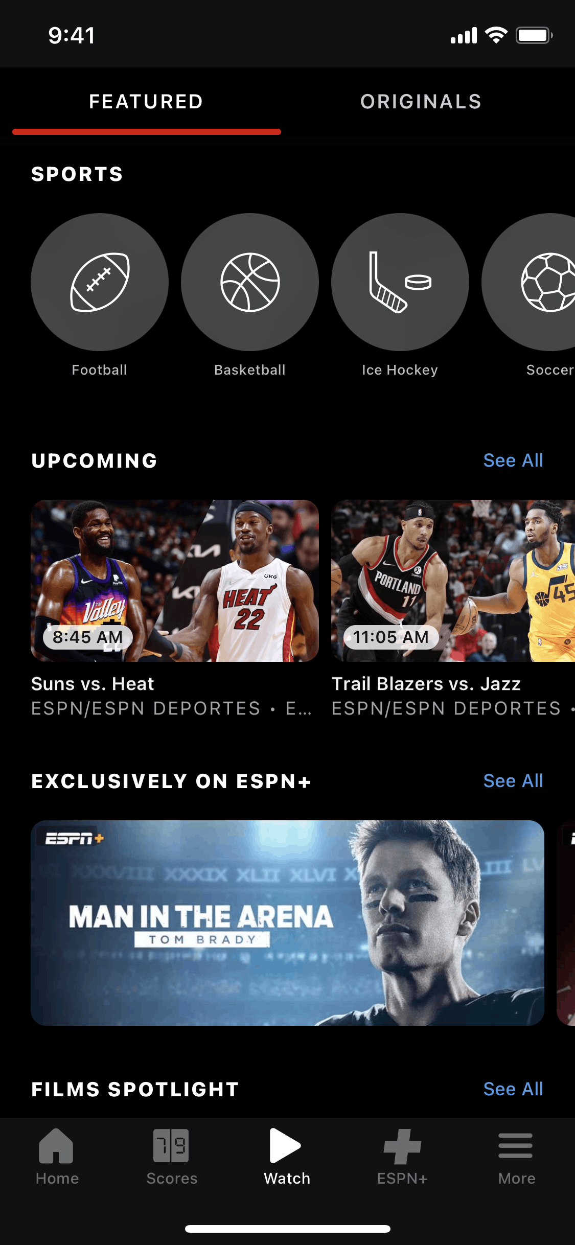 ESPN iOS Sports interface screenshot 12