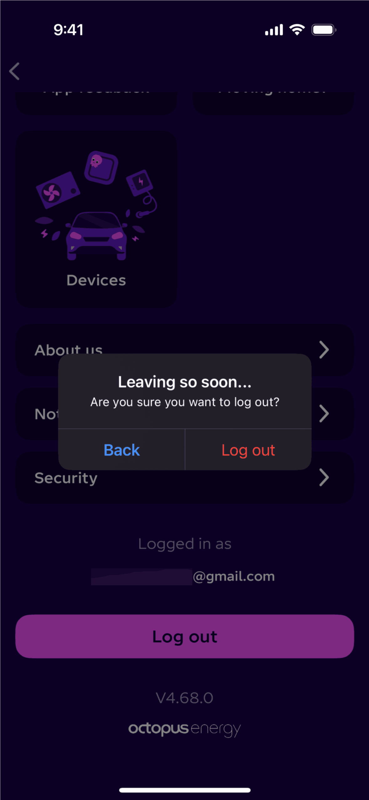 Octopus Energy iOS Utilities interface screenshot 17