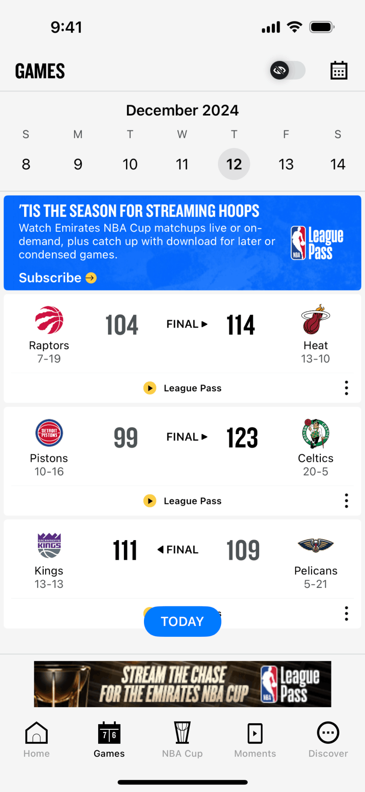 NBA iOS Sports interface screenshot 3