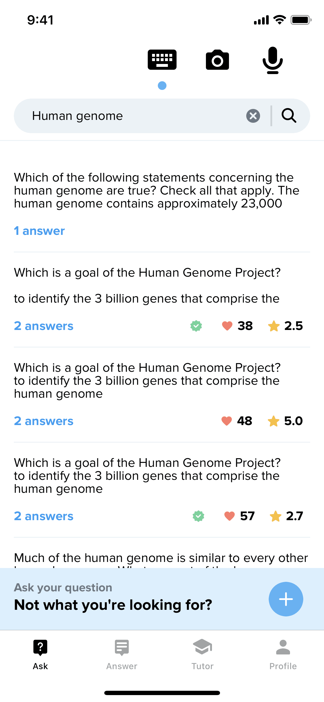 Brainly iOS Education interface screenshot 1