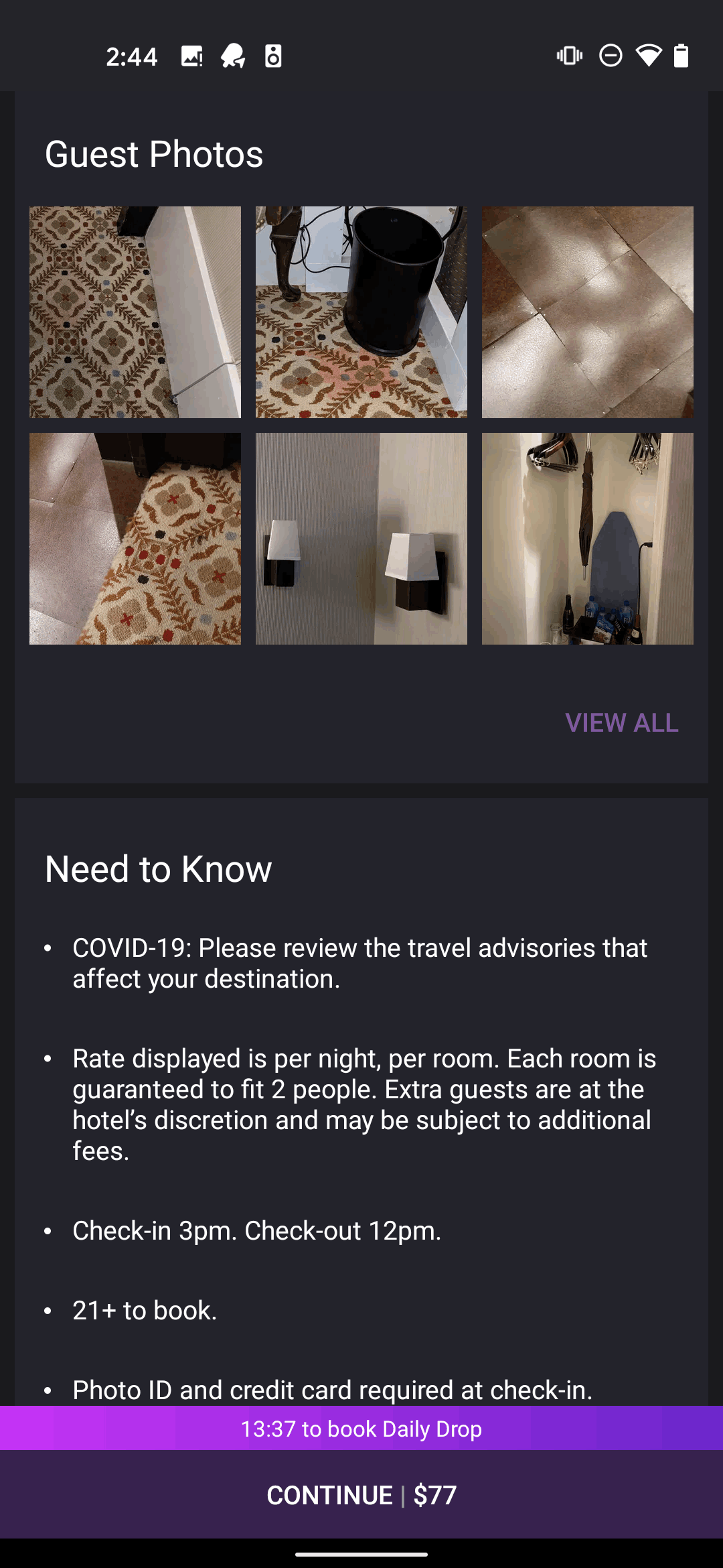 HotelTonight Android Travel & Transportation interface screenshot 2