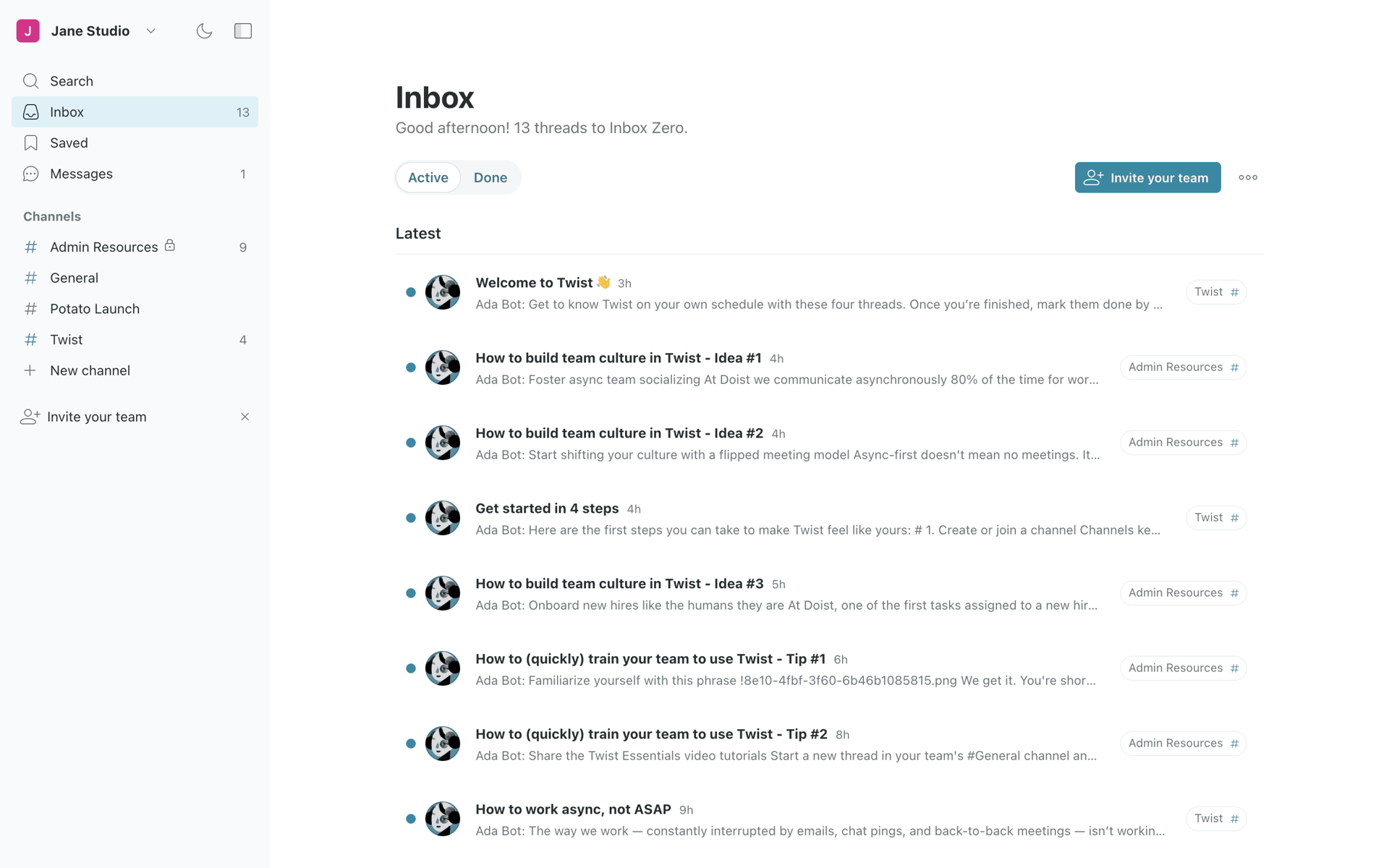 Twist Web Business interface screenshot 1