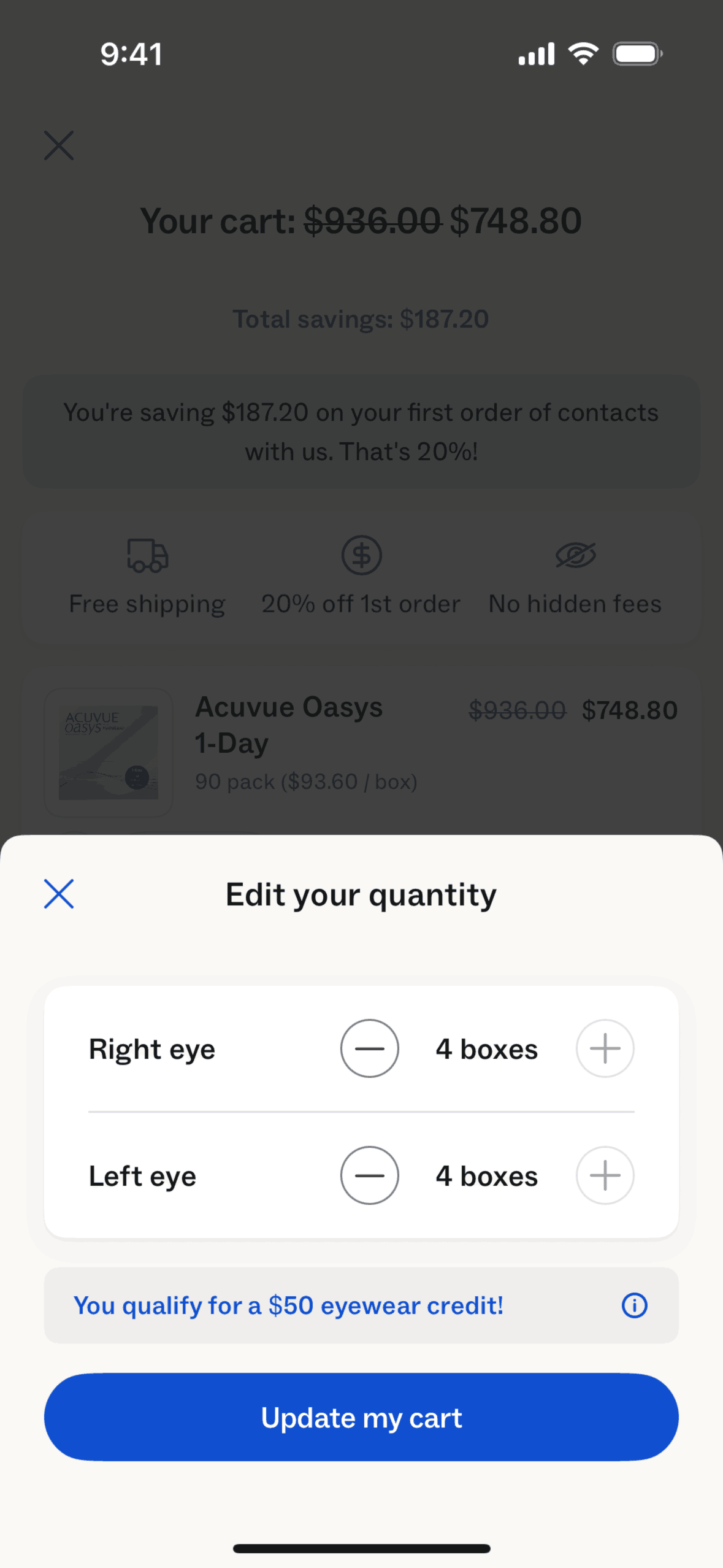 Warby Parker iOS Shopping interface screenshot 8
