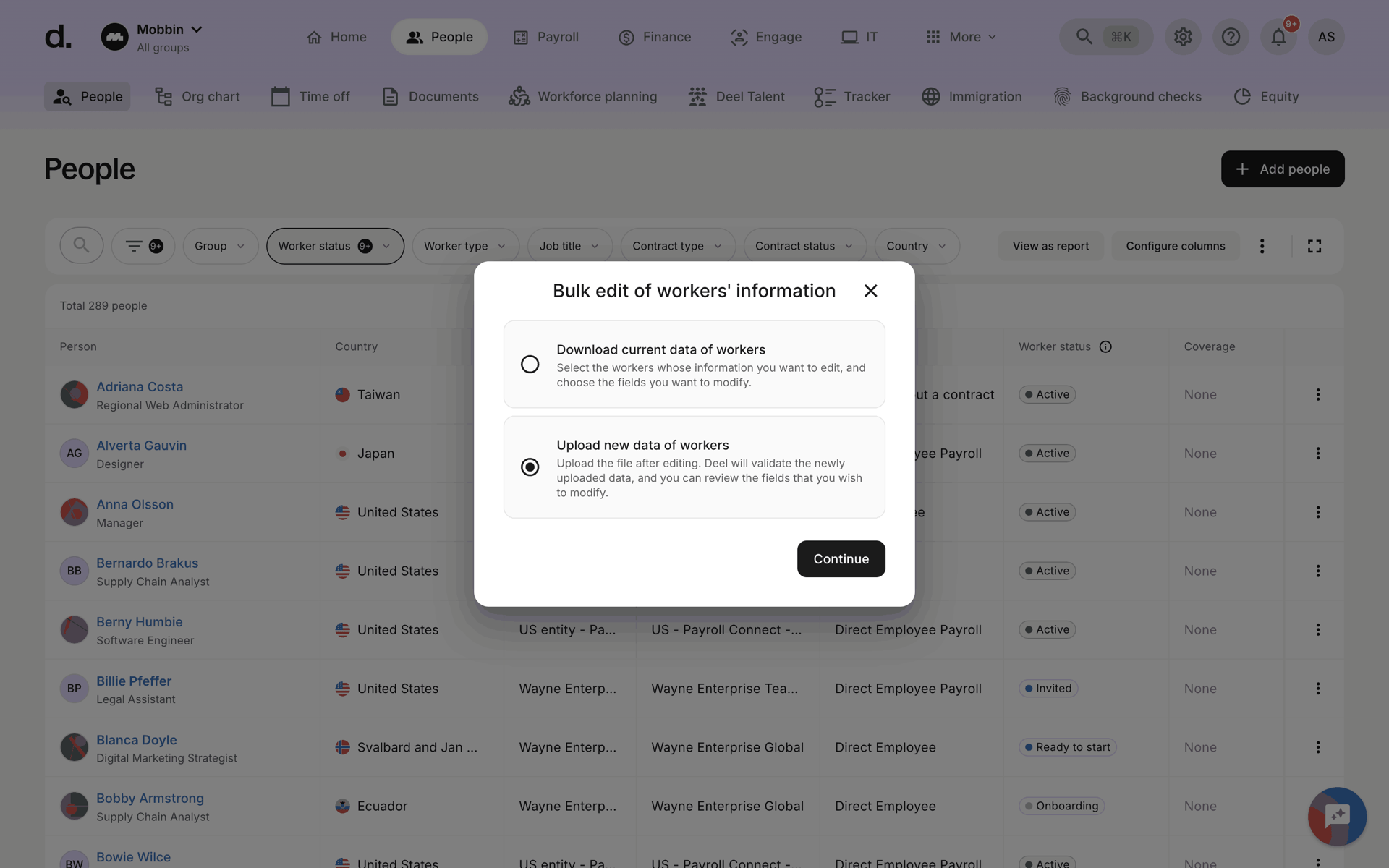 Deel Web Business interface screenshot 20