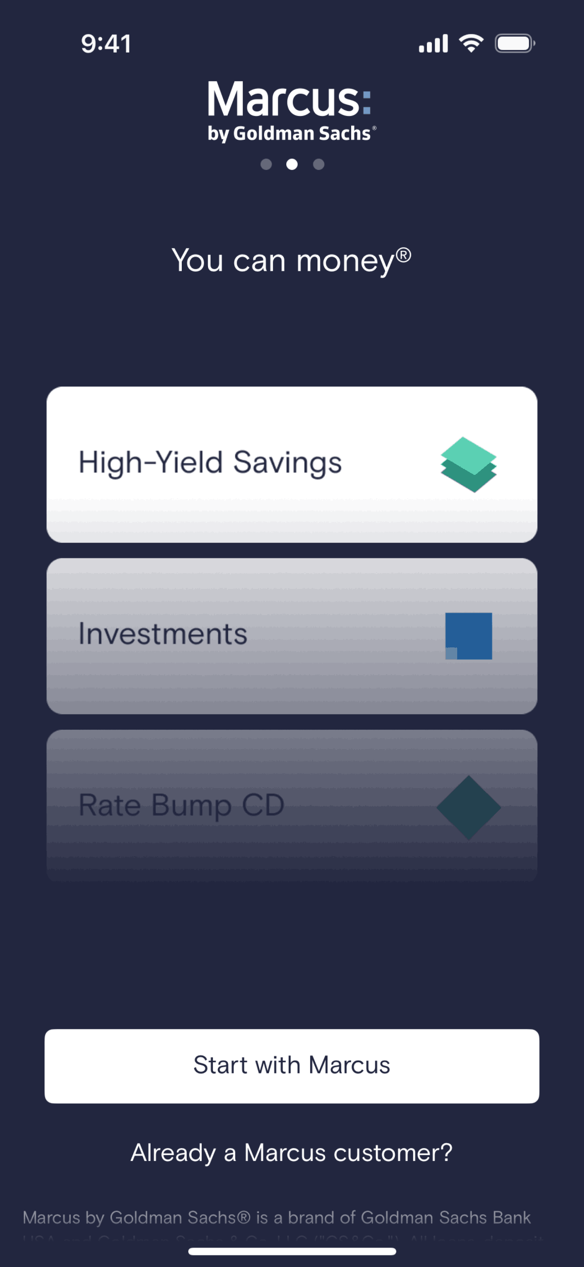 Marcus by Goldman Sachs iOS Finance interface screenshot 22