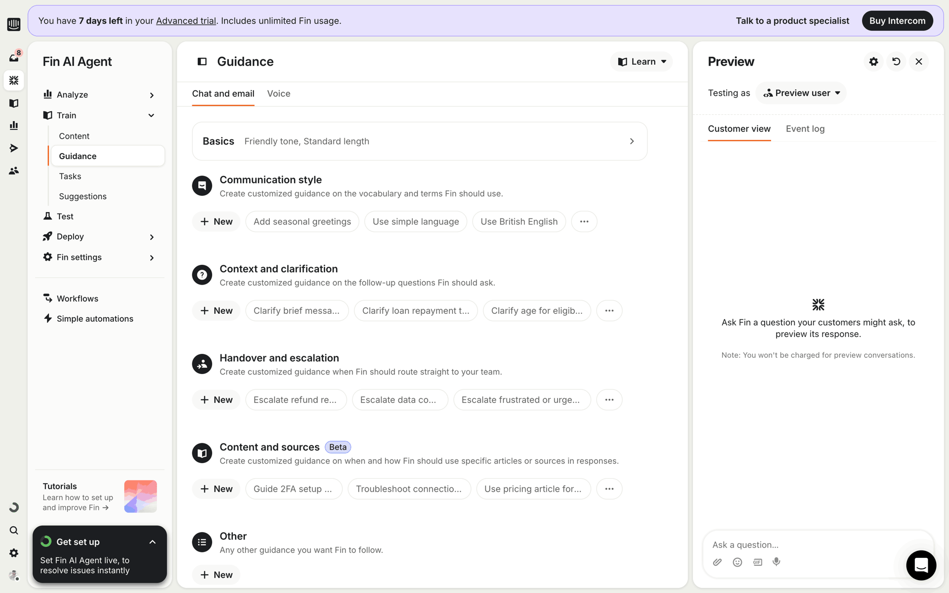Intercom Web Business interface screenshot 3