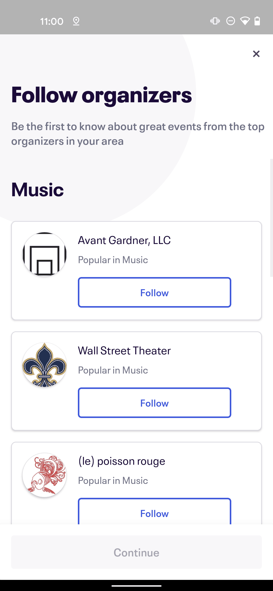 Eventbrite Android Entertainment interface screenshot 11