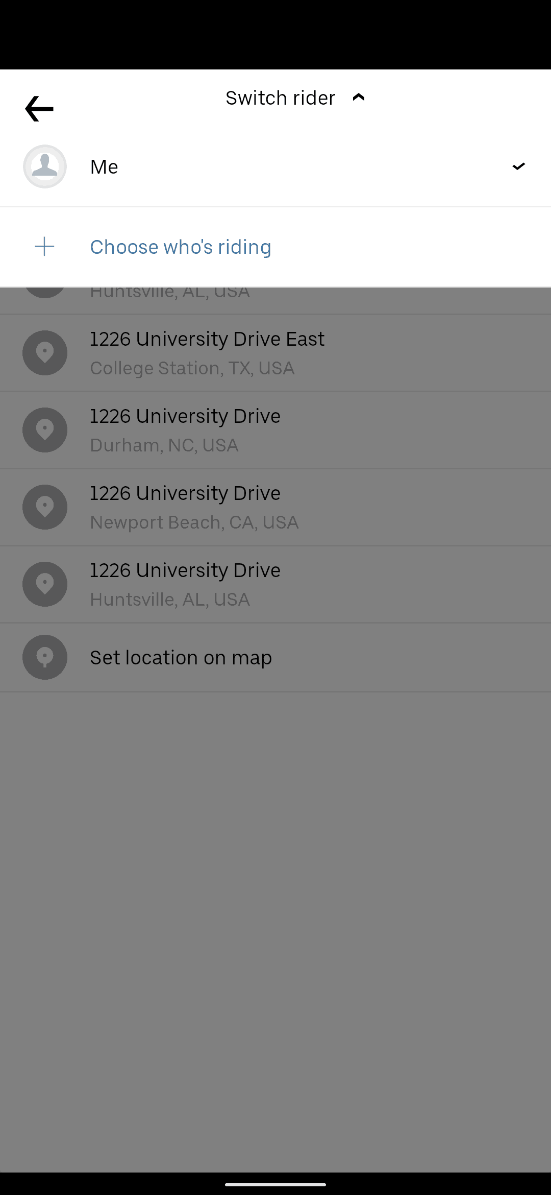 Uber Android Travel & Transportation interface screenshot 11