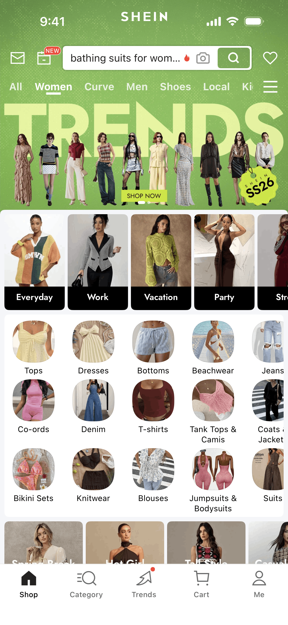 SHEIN iOS Shopping interface screenshot 1