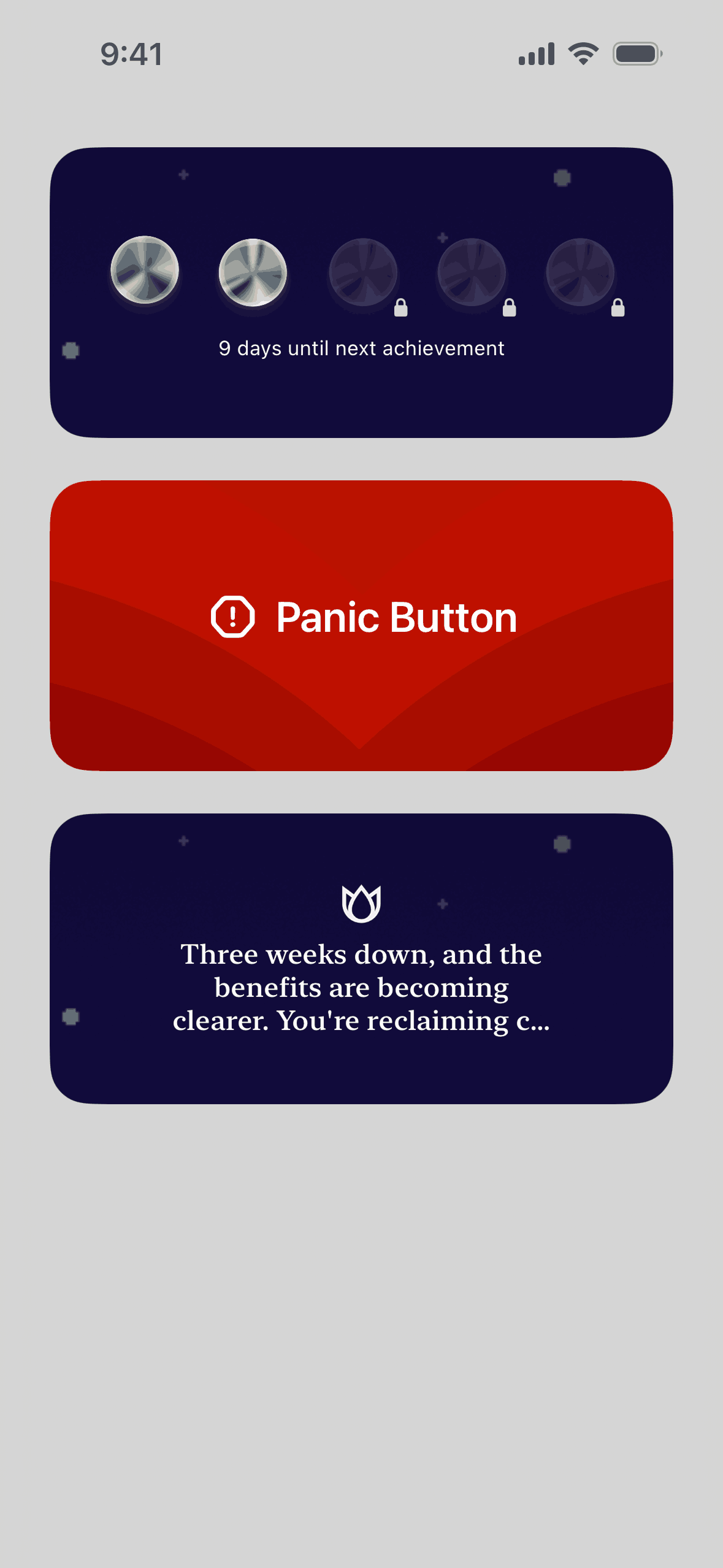 QUITTR iOS Health & Fitness interface screenshot 1