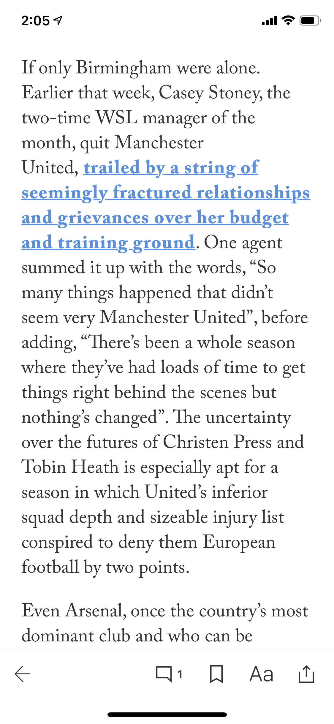 The Athletic iOS Sports interface screenshot 21