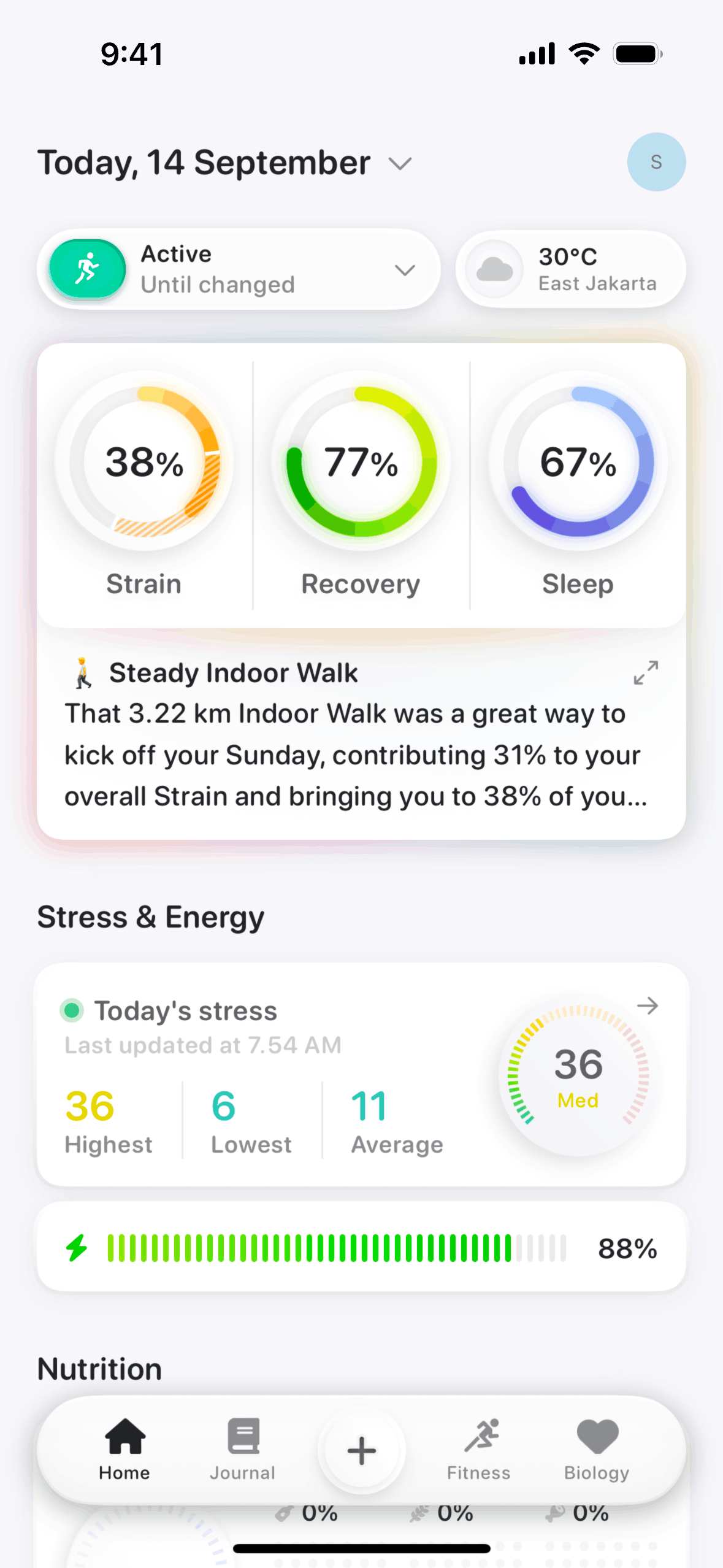 Bevel iOS Health & Fitness interface screenshot 3