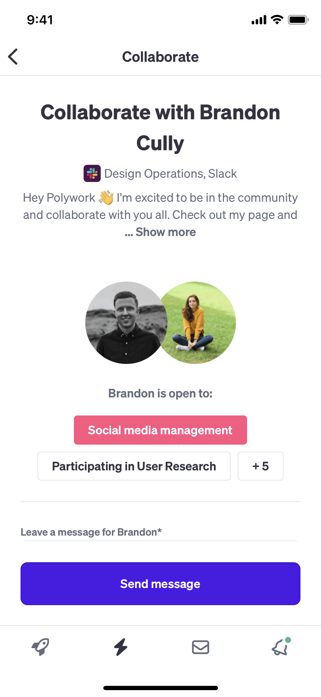 Polywork iOS Social Networking interface screenshot 10