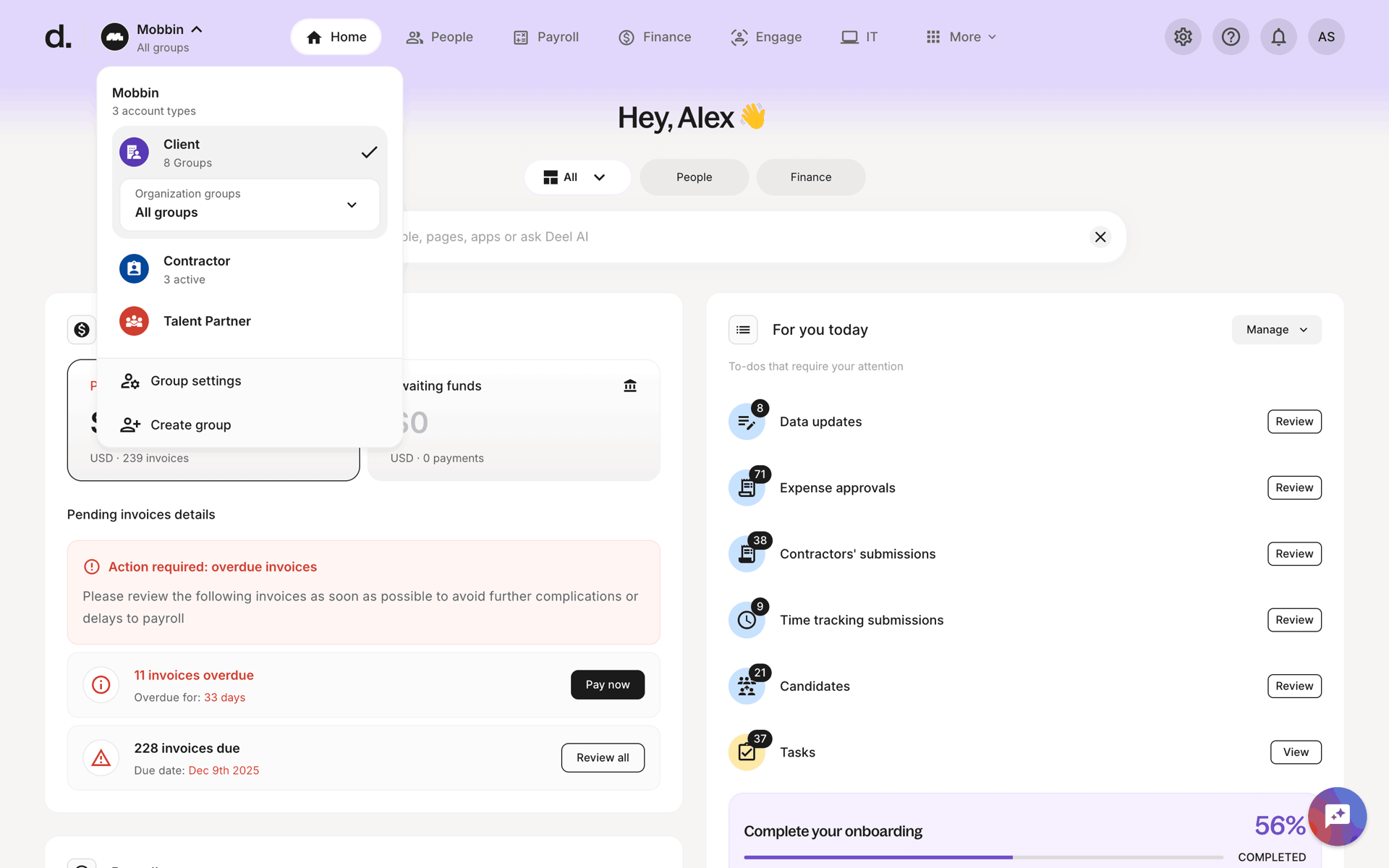 Deel Web Business interface screenshot 11