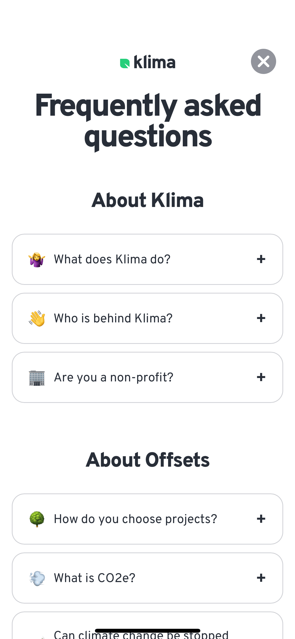 Klima iOS Lifestyle interface screenshot 8