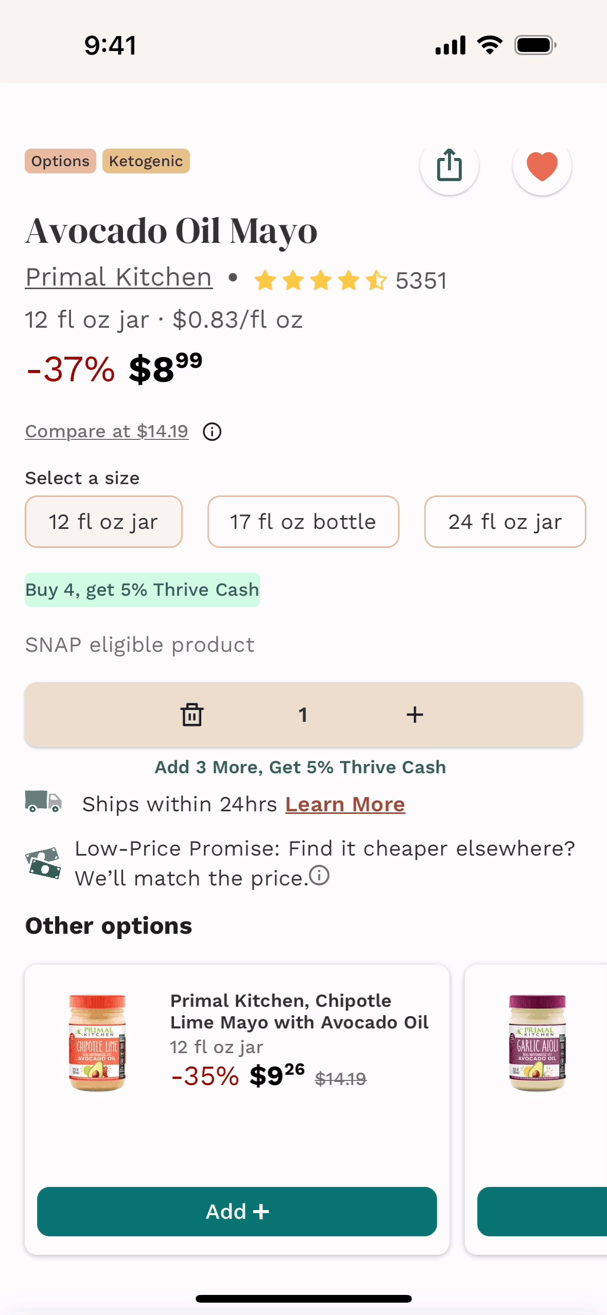 Thrive Market iOS Shopping interface screenshot 14