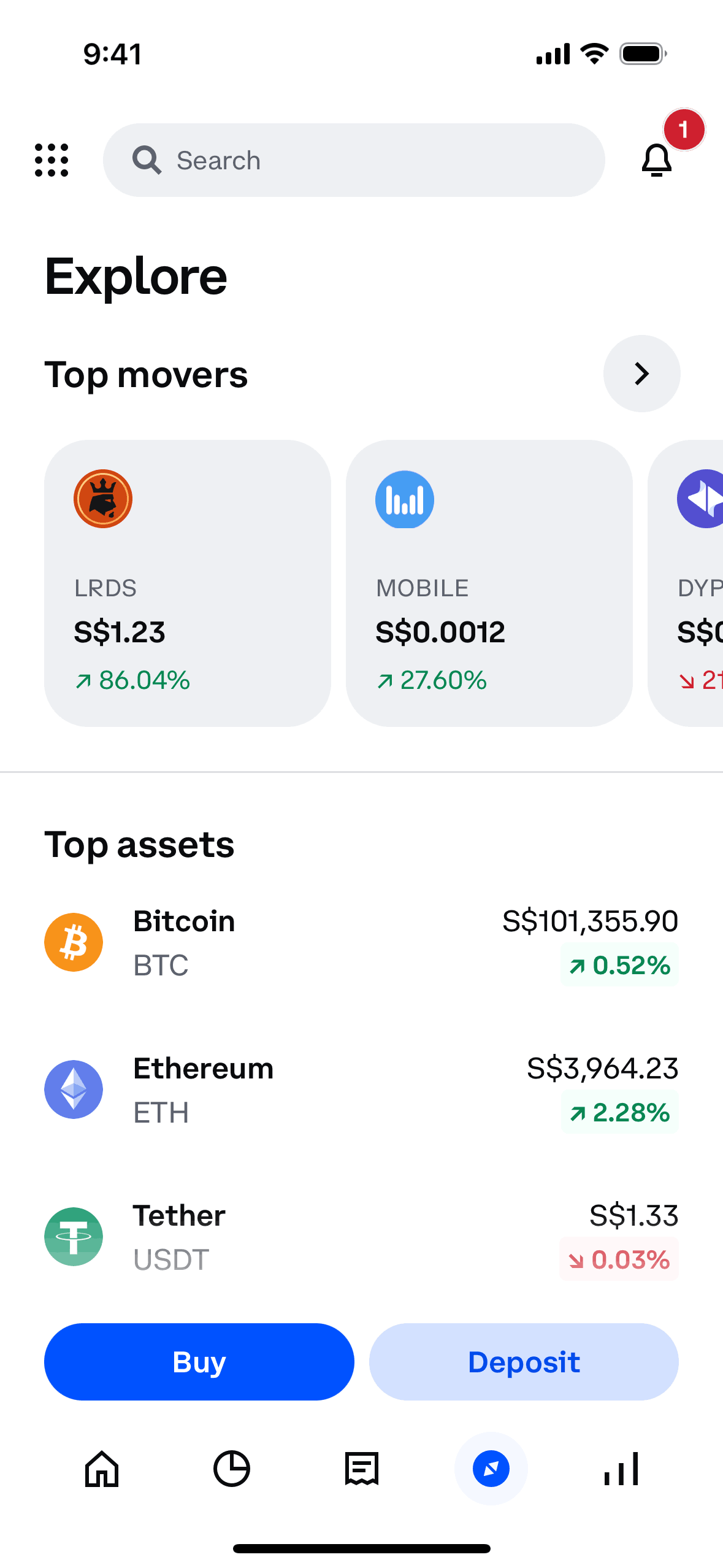 Coinbase iOS Crypto & Web3 interface screenshot 3
