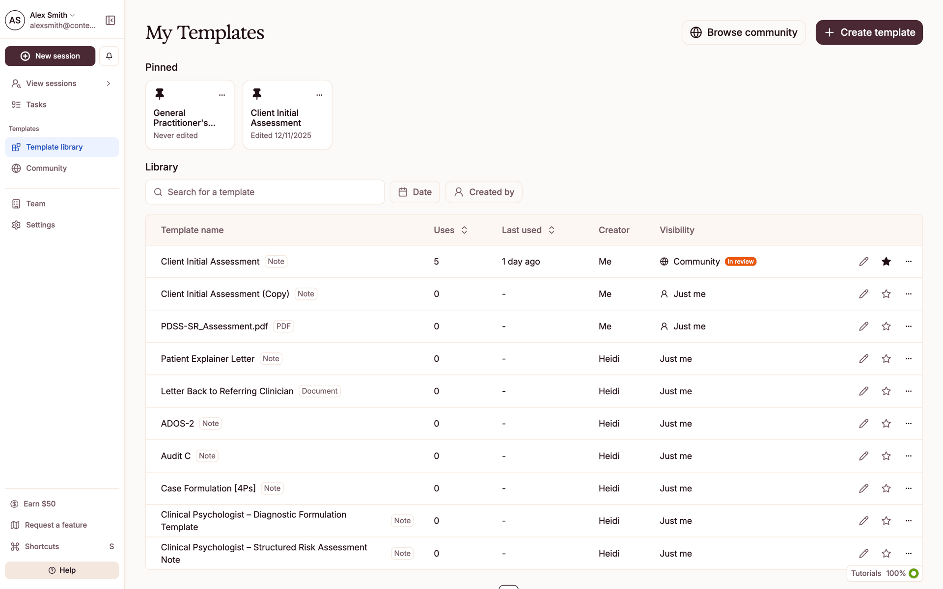 Heidi Web AI interface screenshot 2