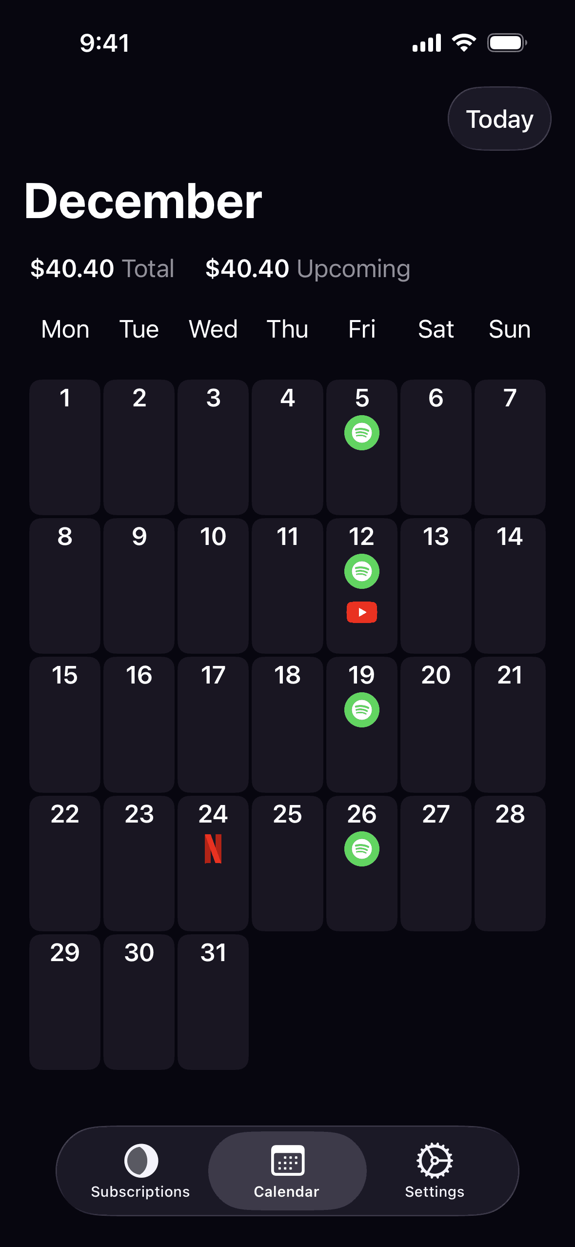 Orbit iOS Finance interface screenshot 1