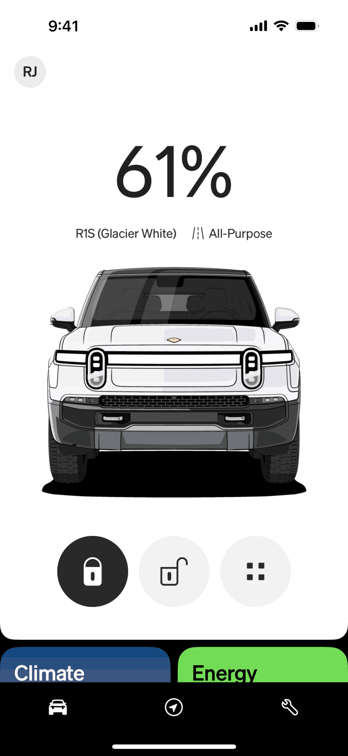 Rivian iOS Travel & Transportation interface screenshot 2