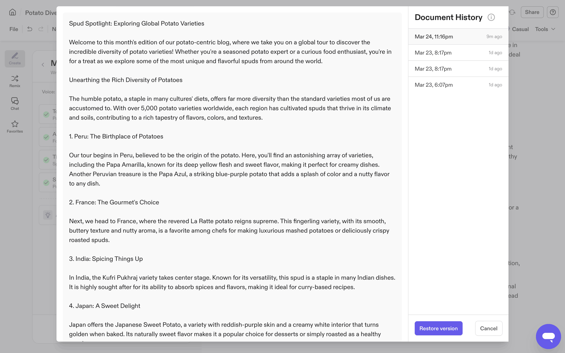 Jasper Web AI interface screenshot 3