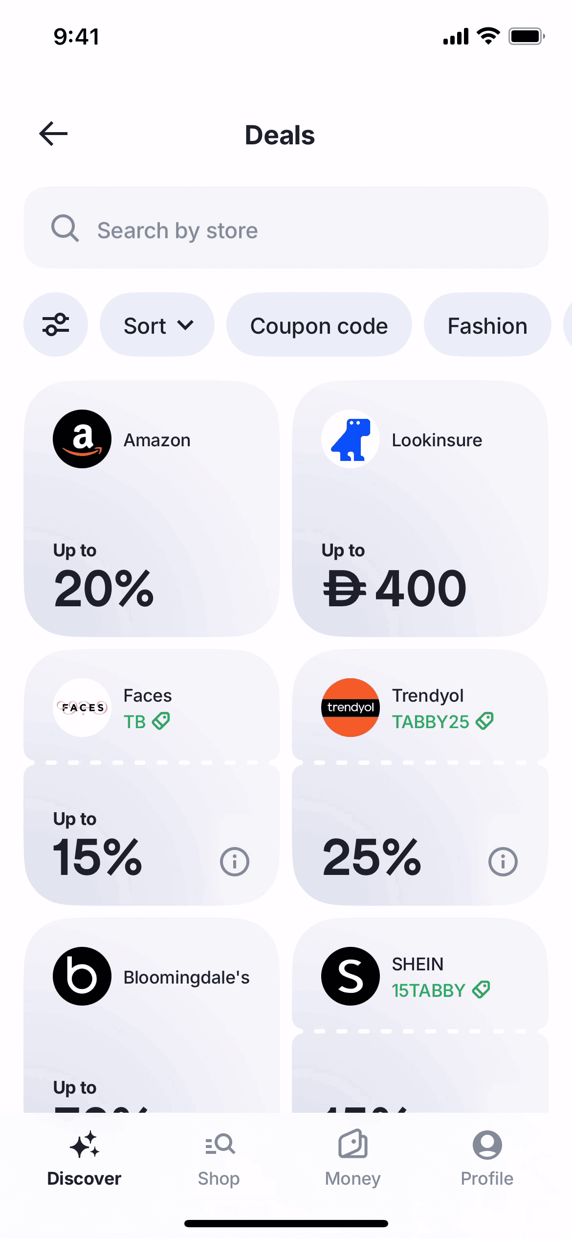 Tabby iOS Finance interface screenshot 24