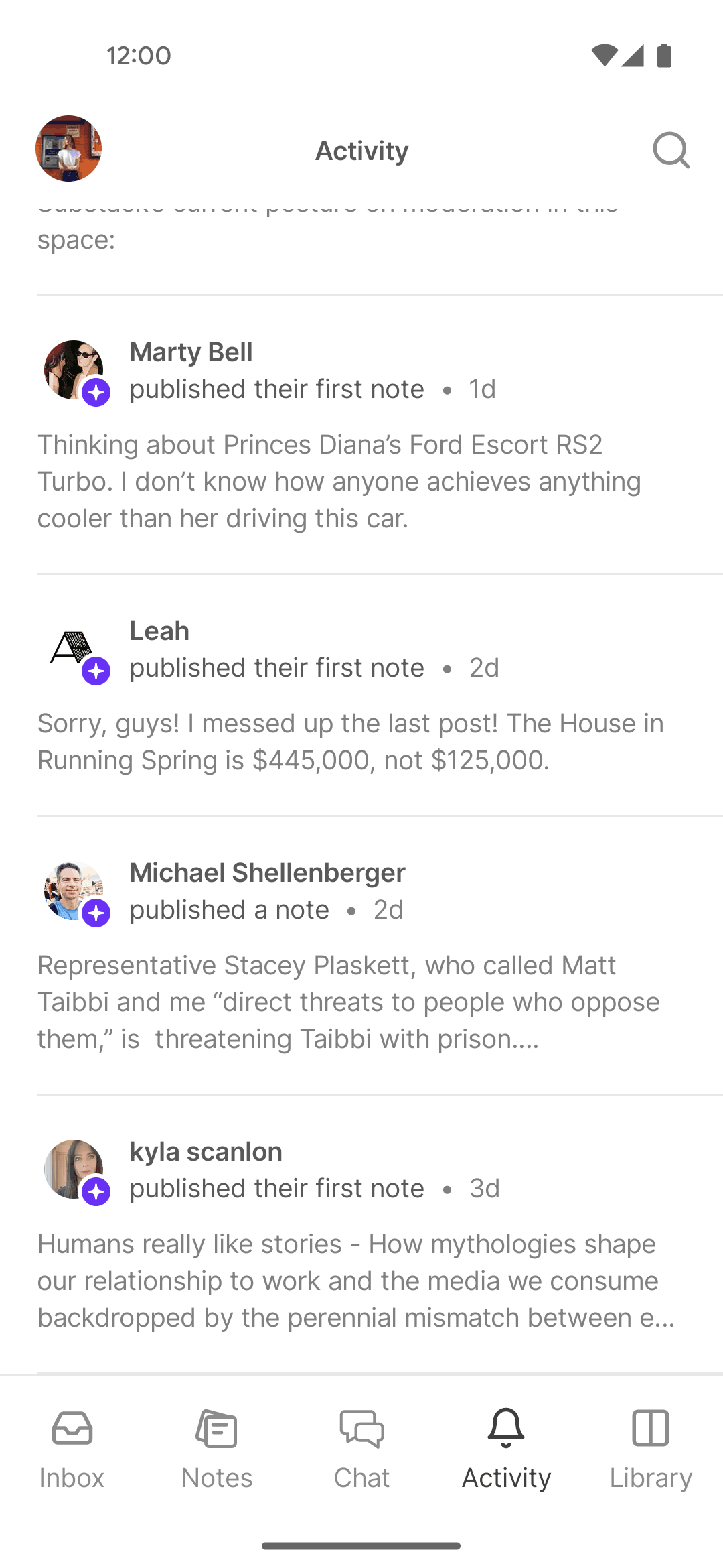 Substack Android News interface screenshot 11