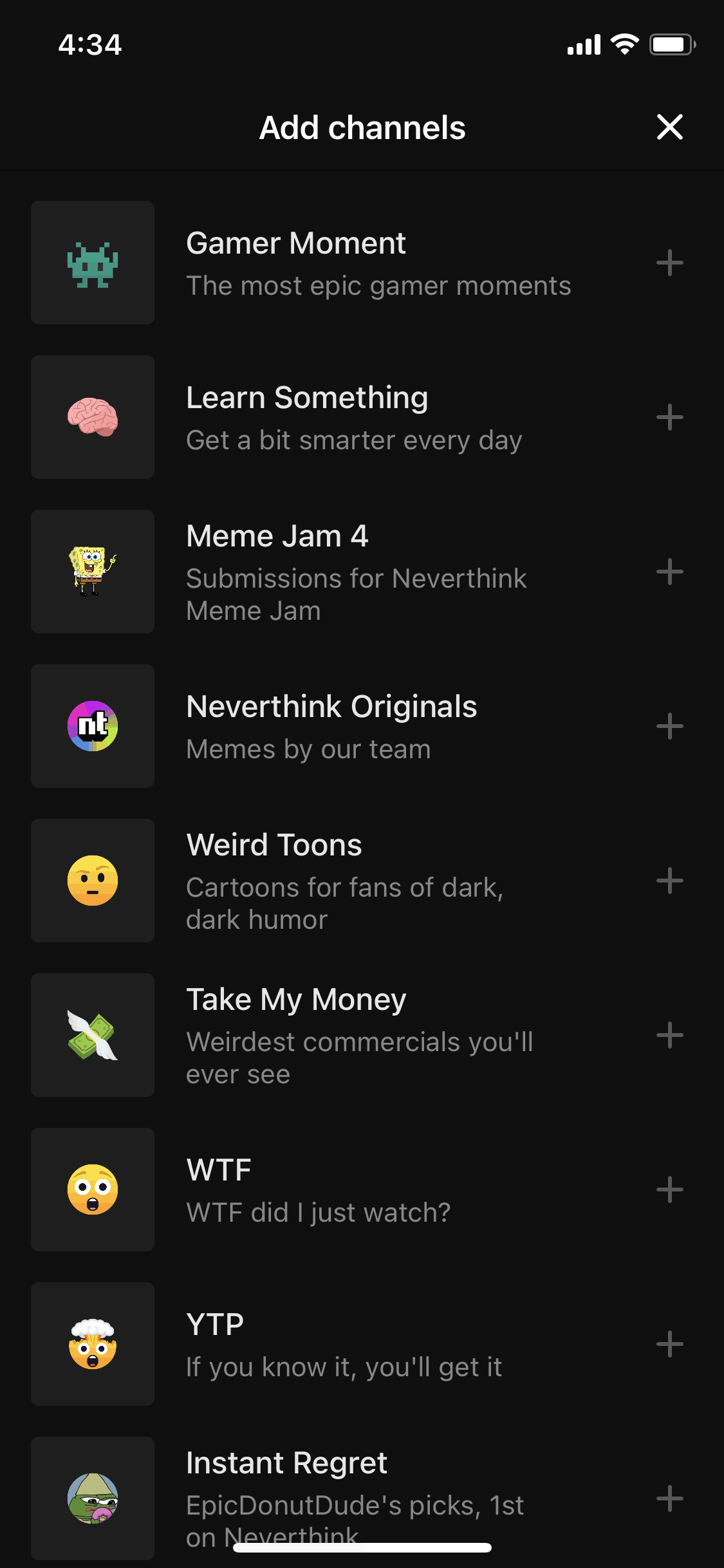 Neverthink iOS Entertainment interface screenshot 13