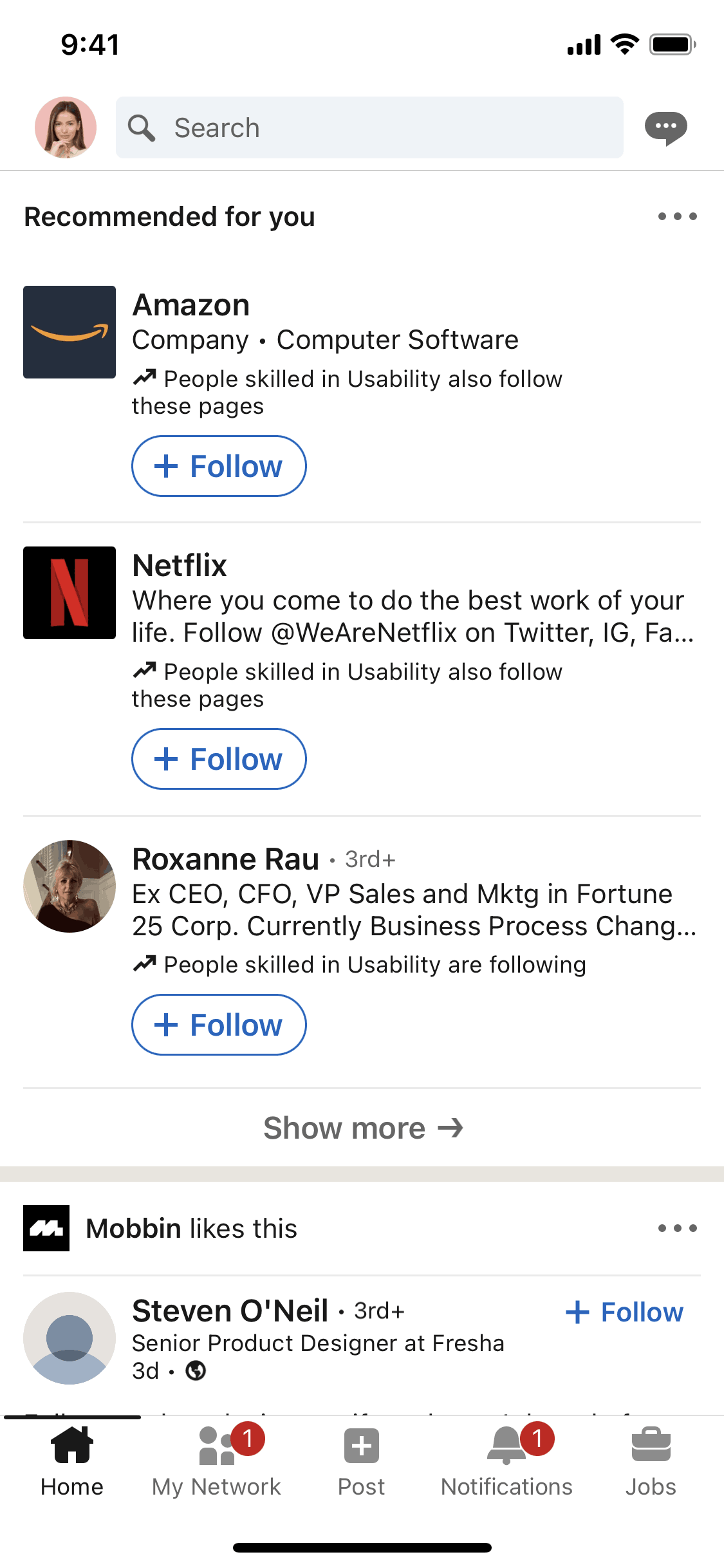 LinkedIn iOS Business interface screenshot 3