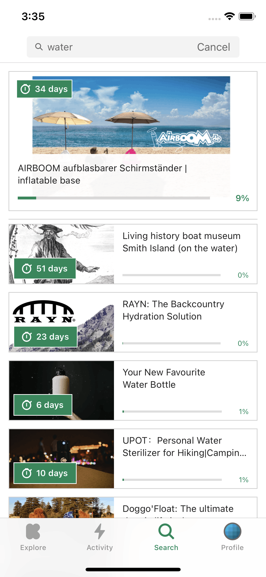 Kickstarter iOS Social Networking interface screenshot 16