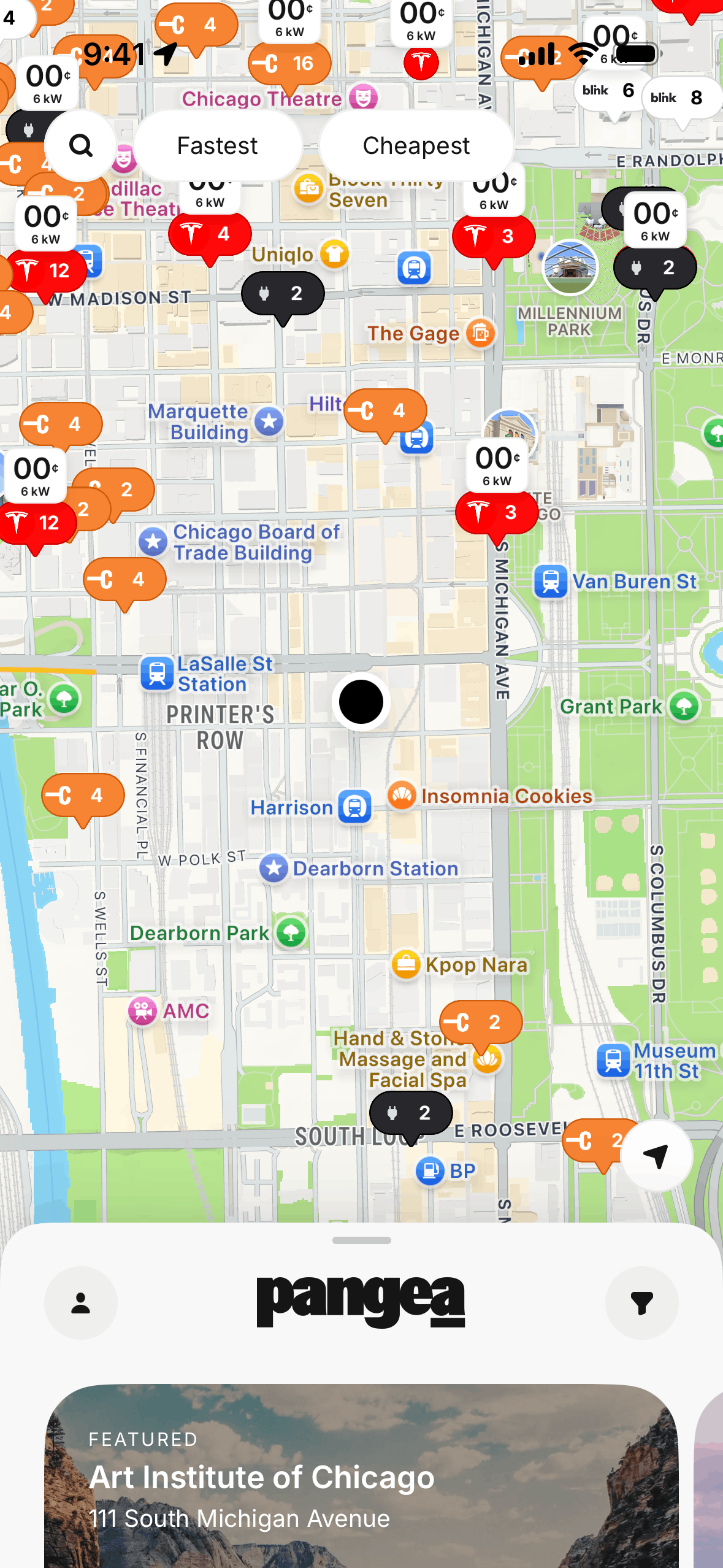 Pangea Charging iOS Maps & Navigation interface screenshot 2