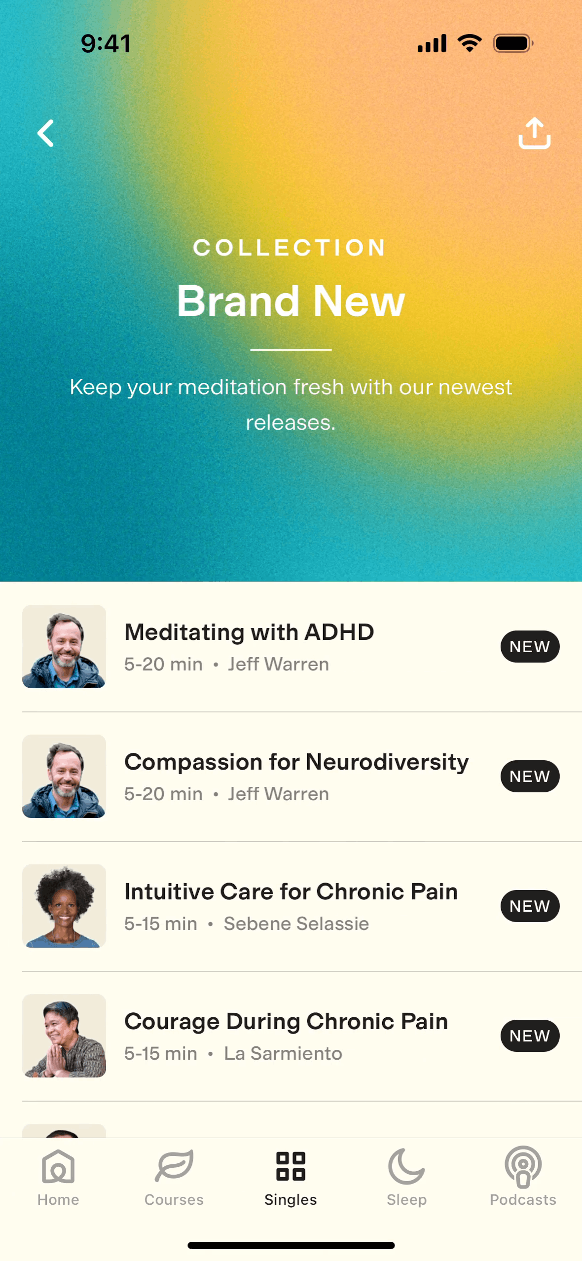 Ten Percent Happier iOS Health & Fitness interface screenshot 3