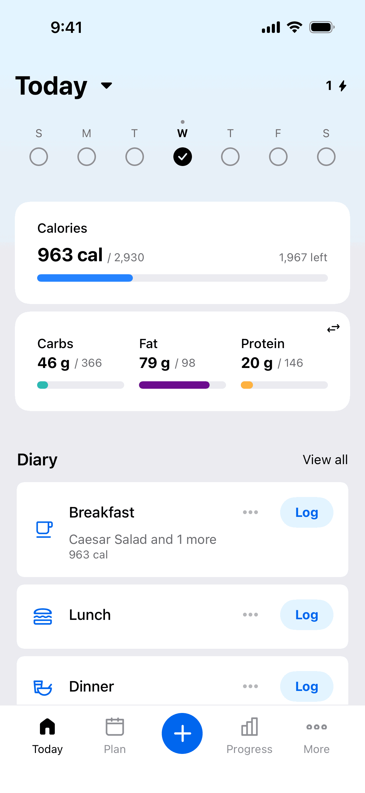 MyFitnessPal iOS Health & Fitness interface screenshot 2