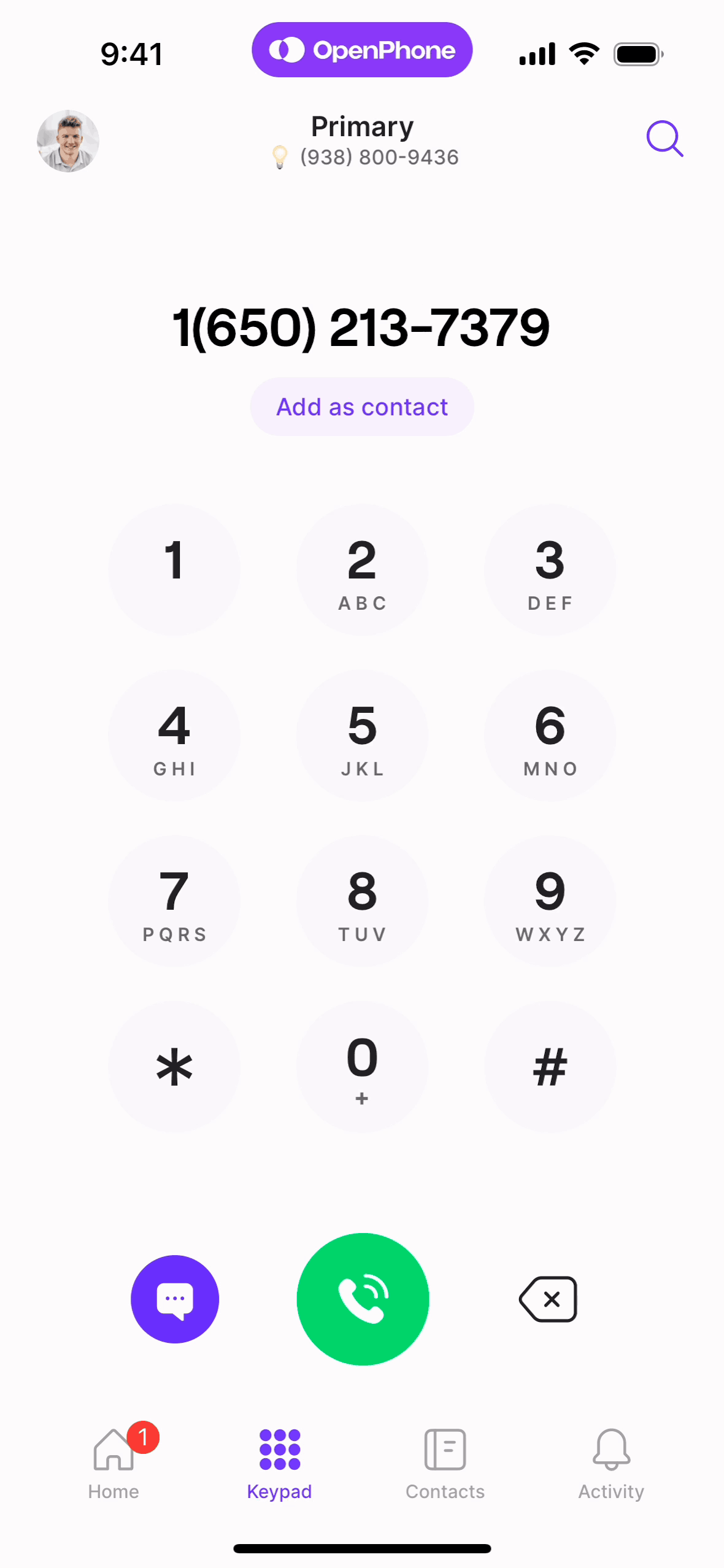 OpenPhone iOS Business interface screenshot 2