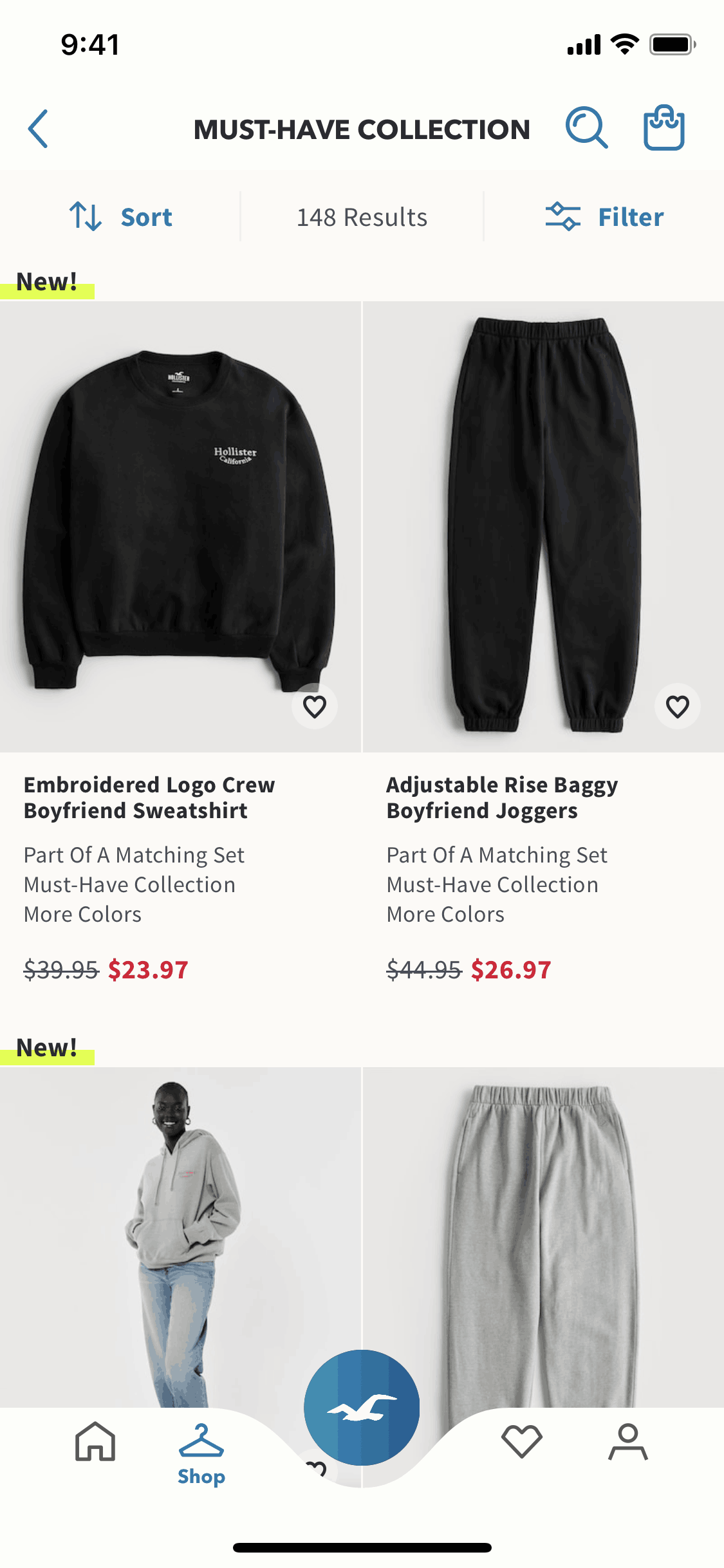Hollister Co. iOS Shopping interface screenshot 1