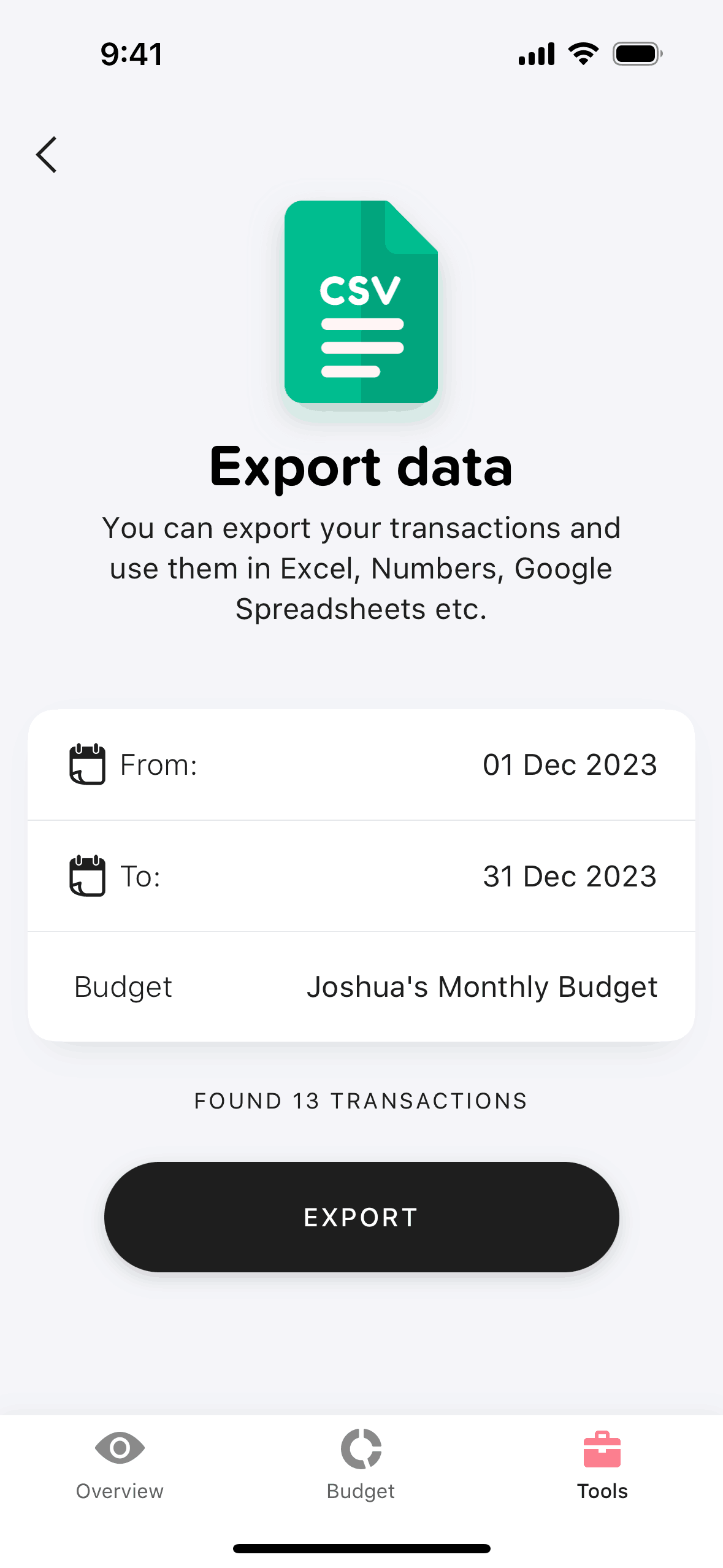 Buddy iOS Finance interface screenshot 16