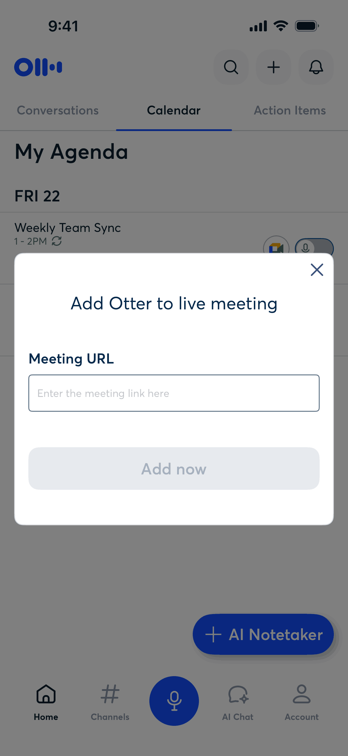 Otter.ai iOS AI interface screenshot 5