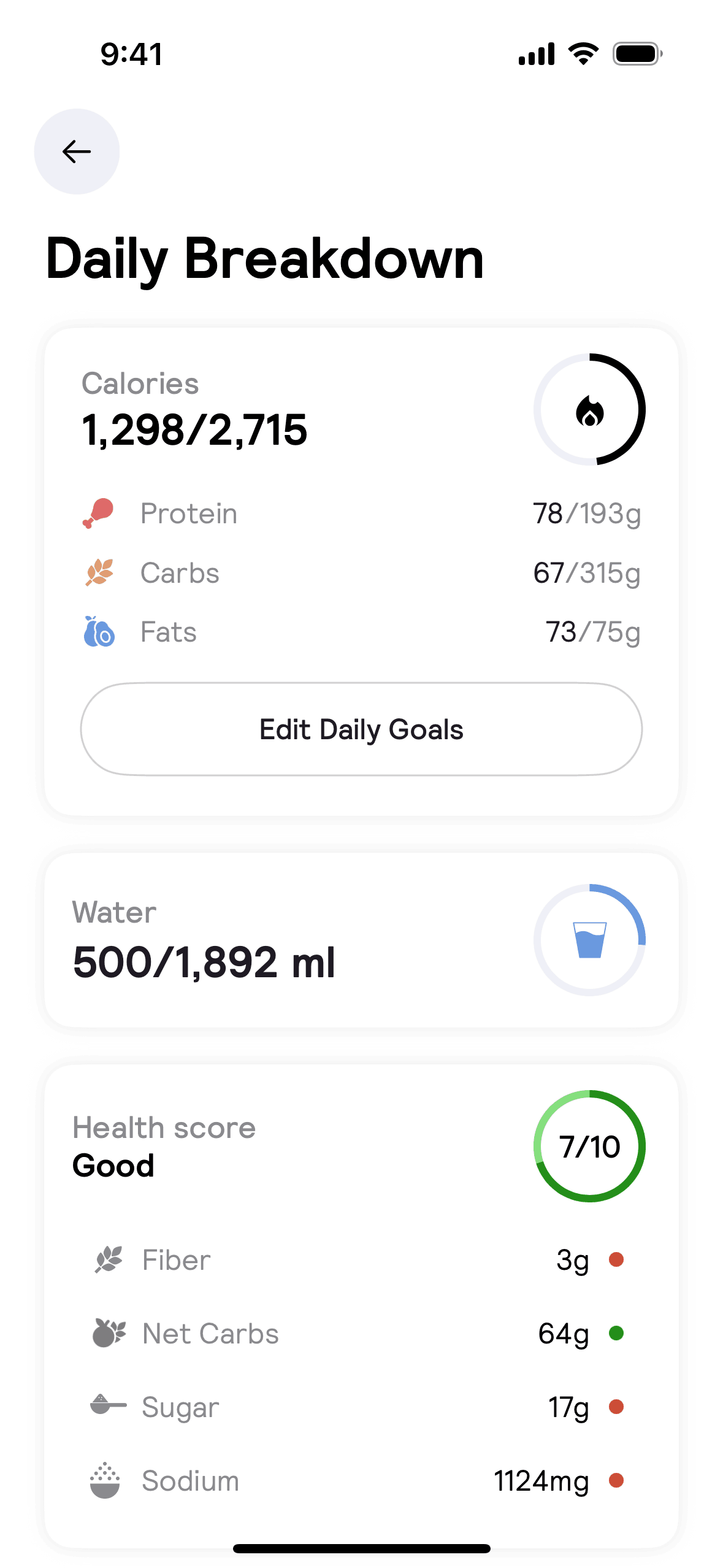 Cal AI iOS AI interface screenshot 1