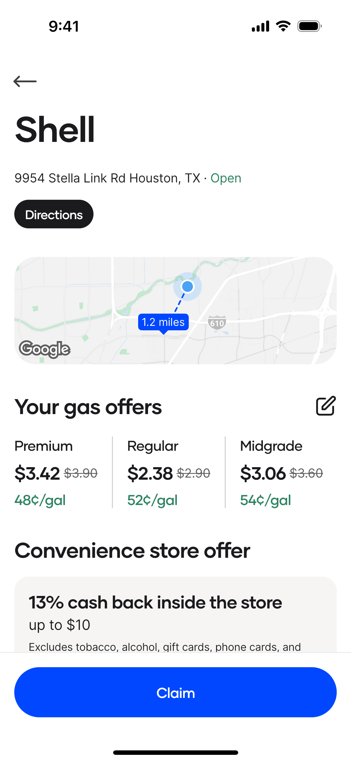 Upside iOS Travel & Transportation interface screenshot 5