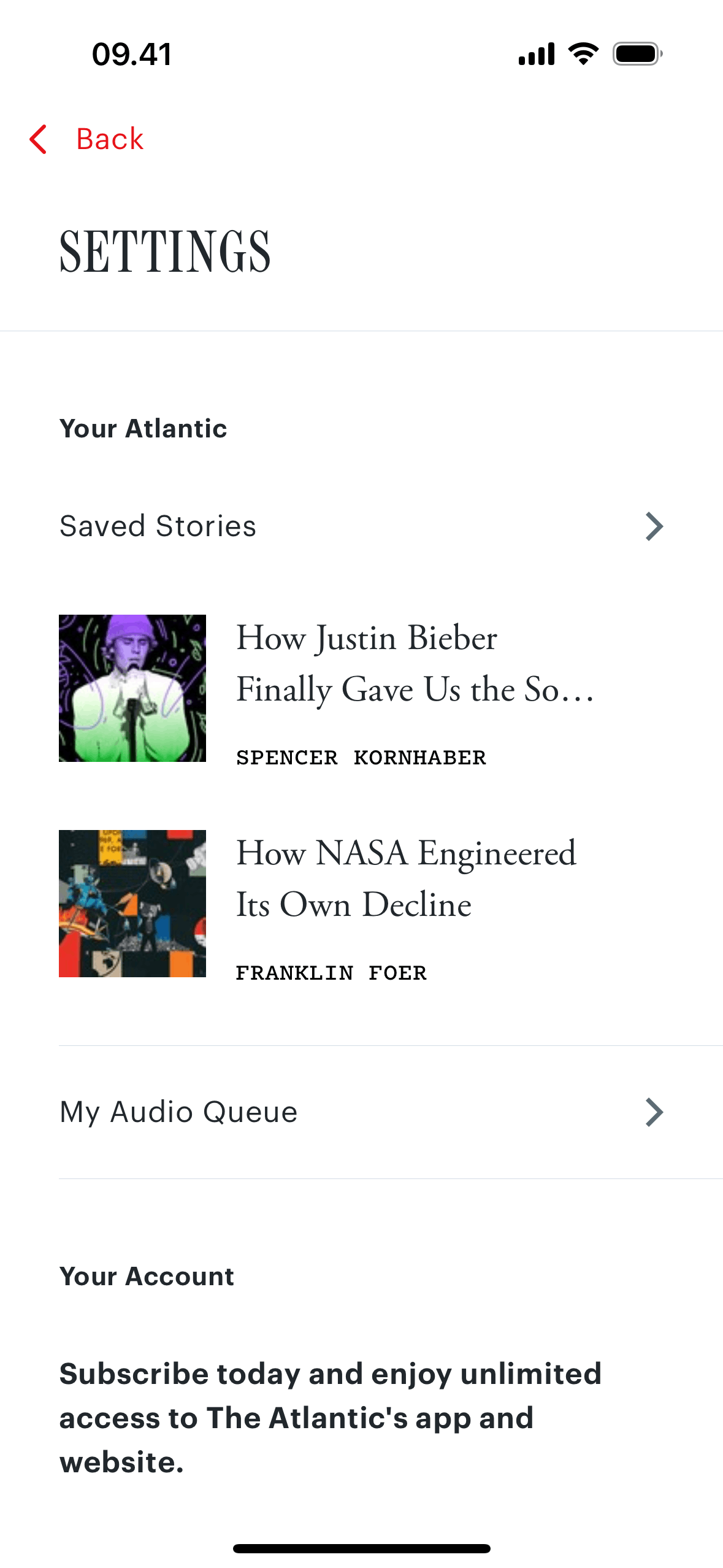 The Atlantic Magazine iOS News interface screenshot 6