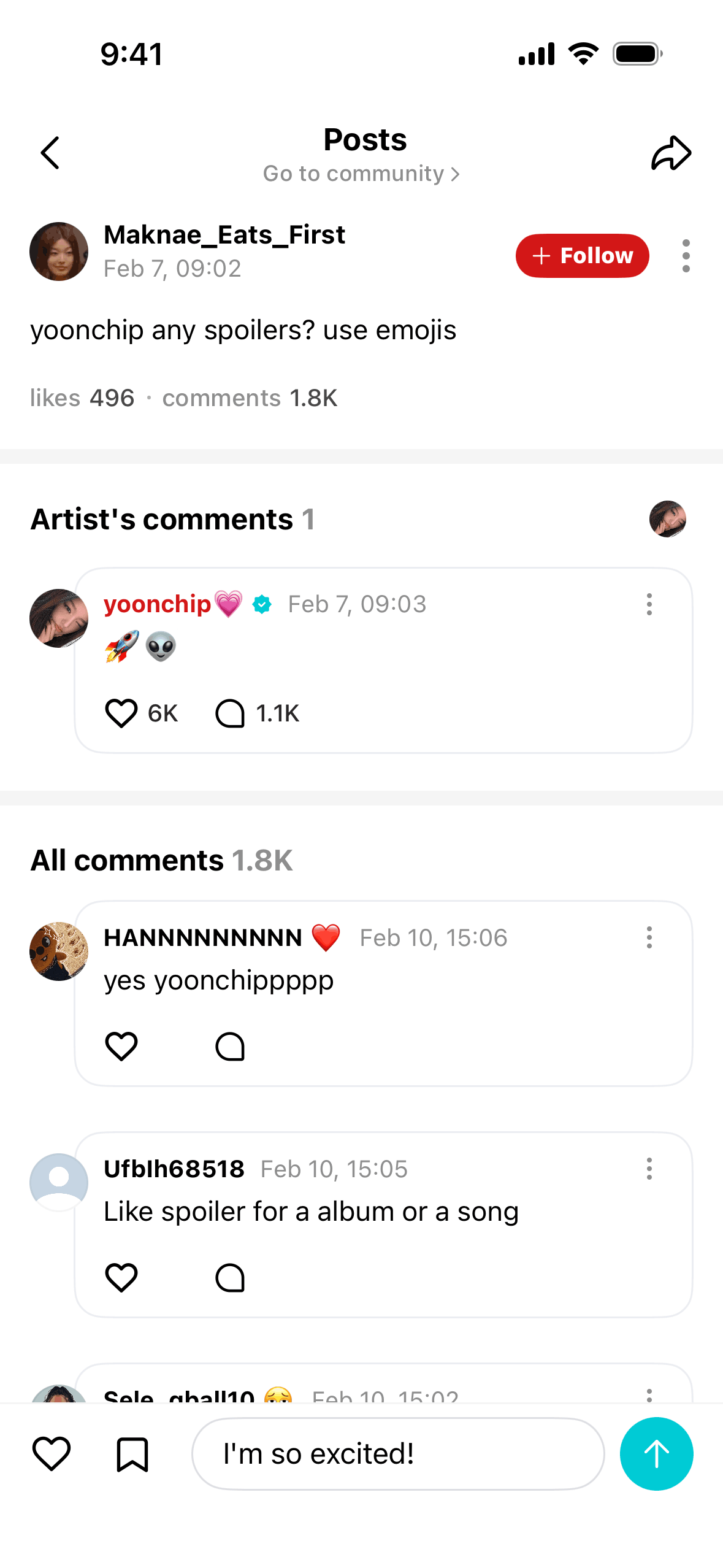Weverse iOS Social Networking interface screenshot 2
